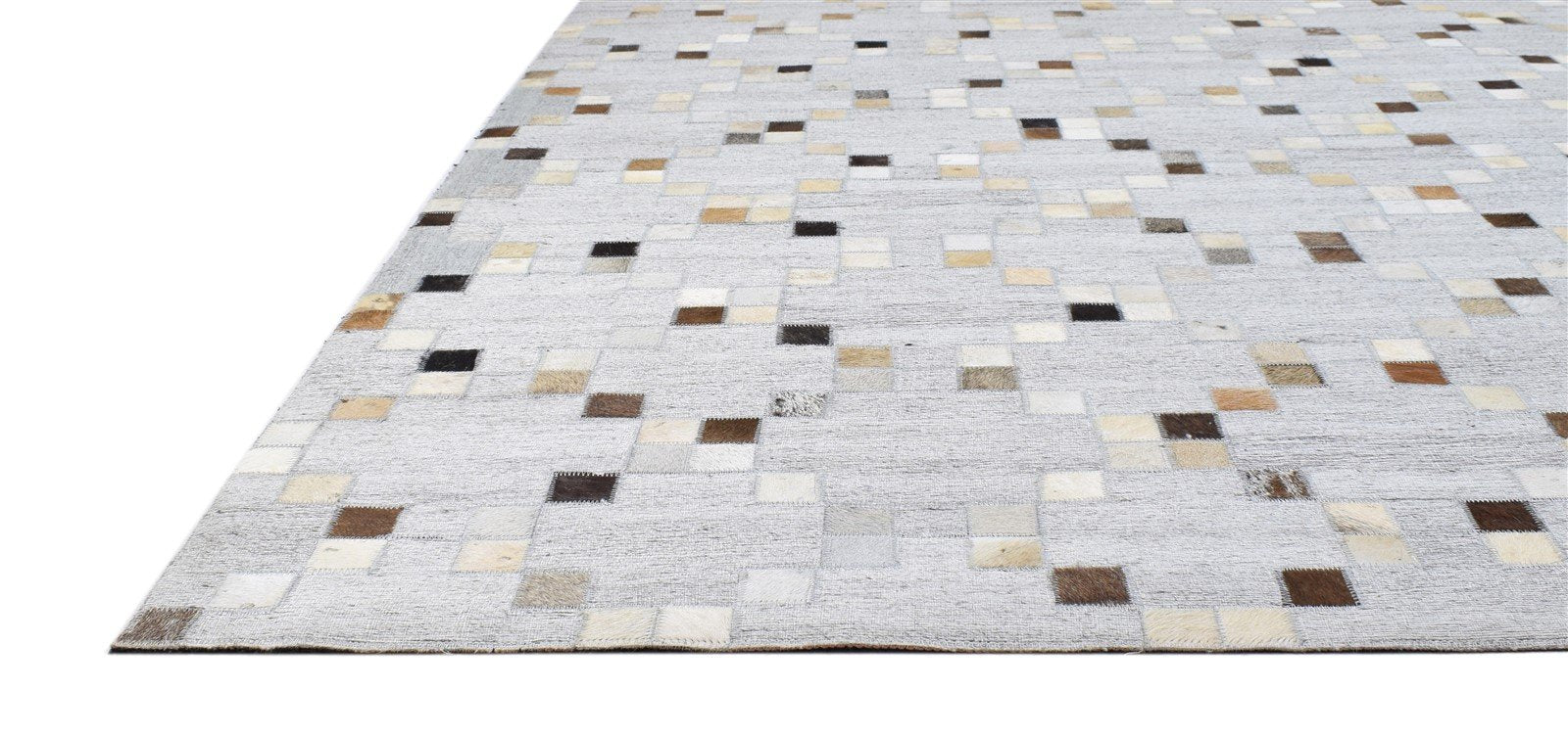 Hand Woven Grey Leather / Cotton Rug 6X9 Modern Moroccan Trellis Room Size   7860681769109