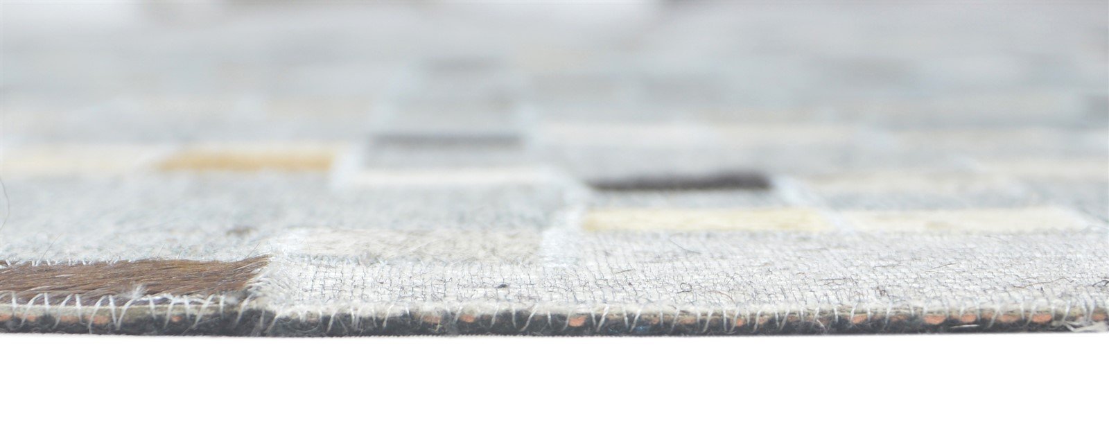 Hand Woven Grey Leather / Cotton Rug 6X9 Modern Moroccan Trellis Room Size   7860681769109