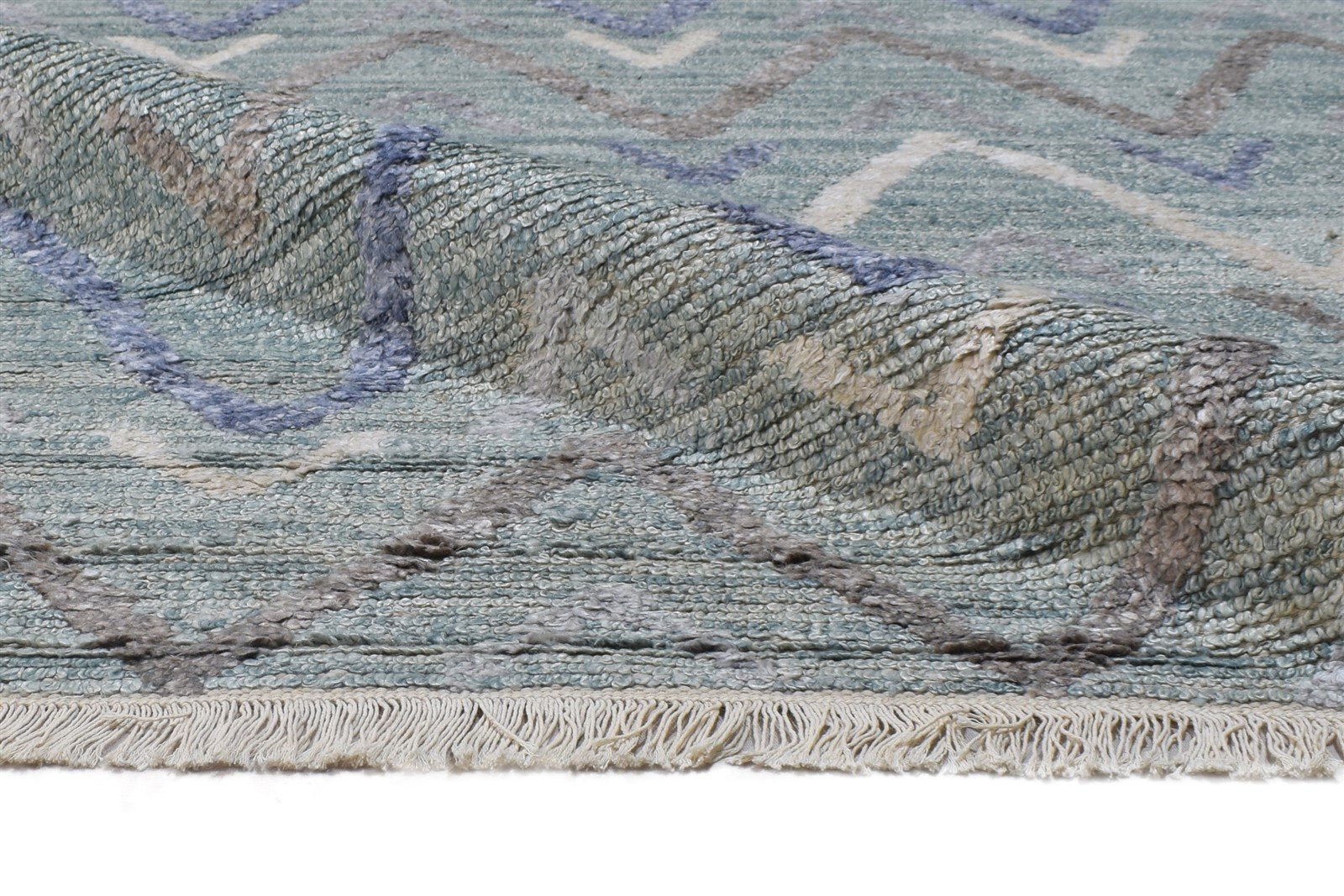 Hand Woven Grey Rayon From Bamboo Rug 8X10 Modern Moroccan Chevron Large Carpet   7864781701269