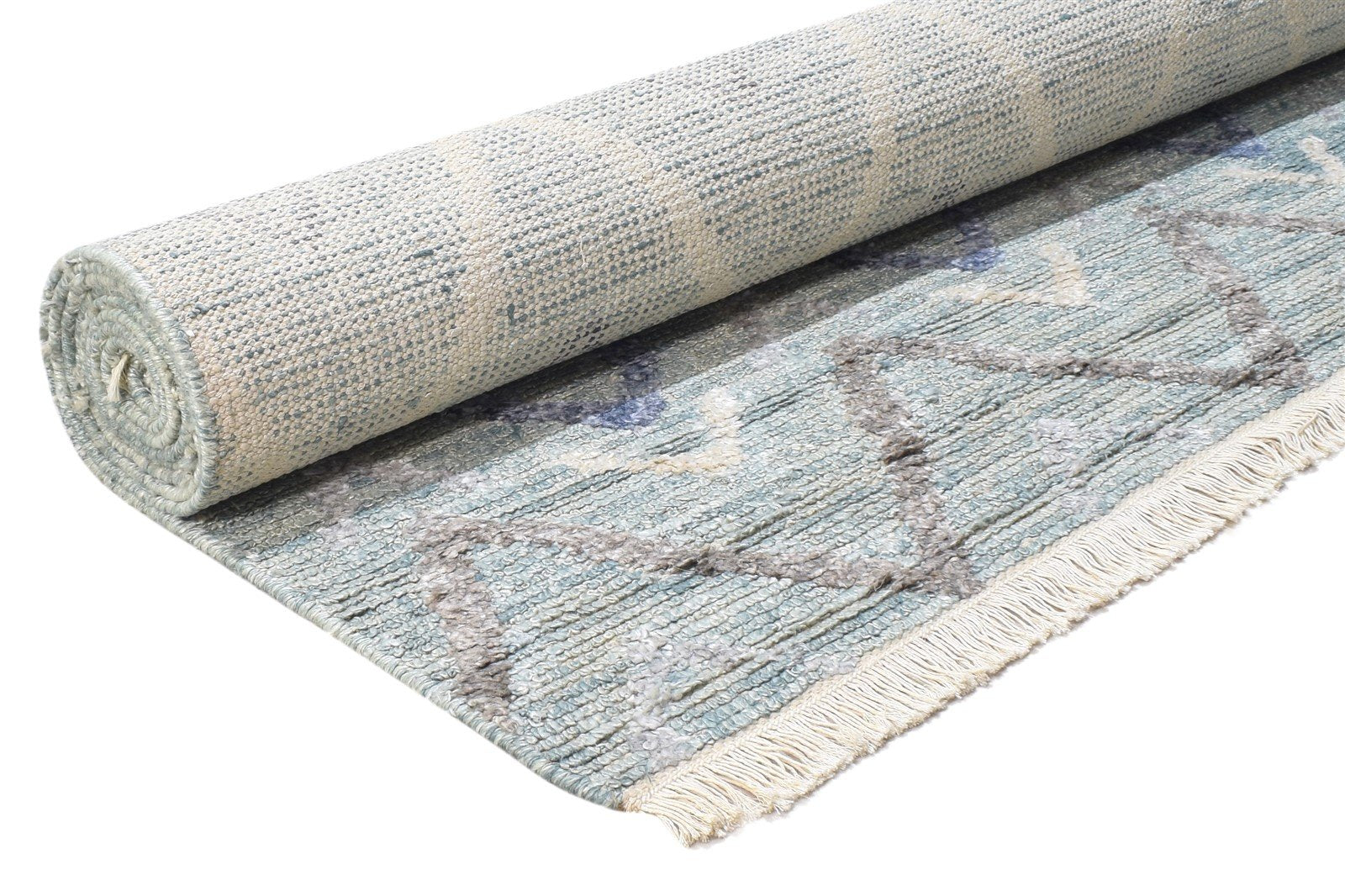 Hand Woven Grey Rayon From Bamboo Rug 8X10 Modern Moroccan Chevron Large Carpet   7864781701269
