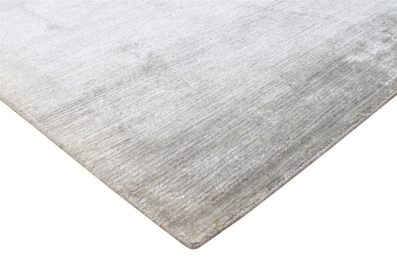 Hand Woven Grey Silk Rug 8' X 11' Modern Scandinavian Solid Large Carpet   7864933613717