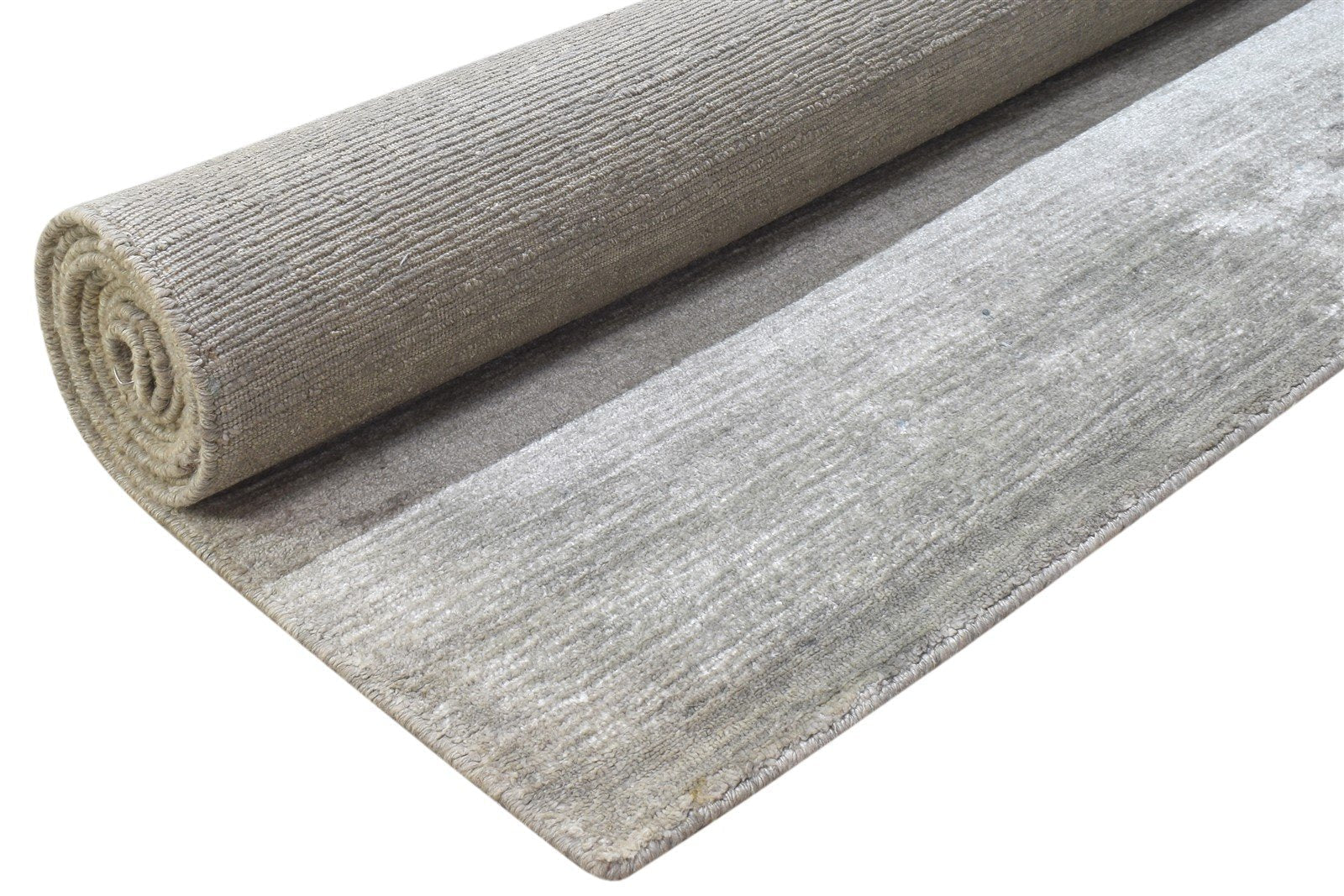 Hand Woven Grey Silk Rug 8' X 11' Modern Scandinavian Solid Large Carpet   7864933613717