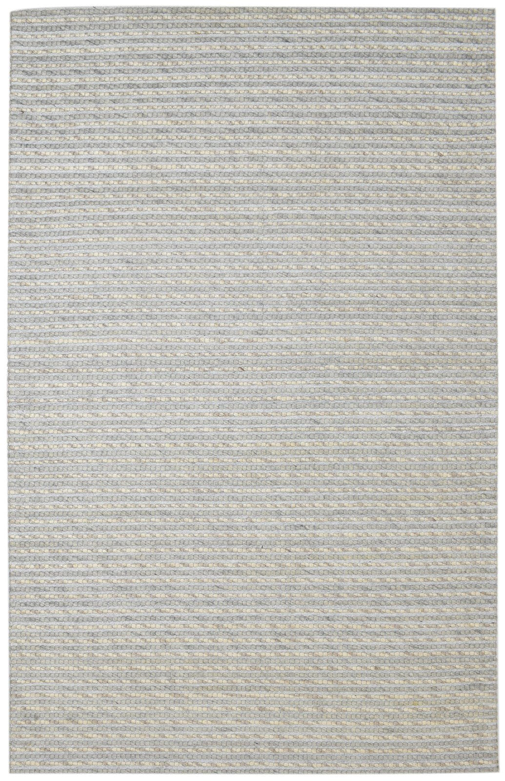 Hand Woven Grey Wool Rug 5' X 8' Modern Scandinavian Striped Room Size Carpet   7860679114901