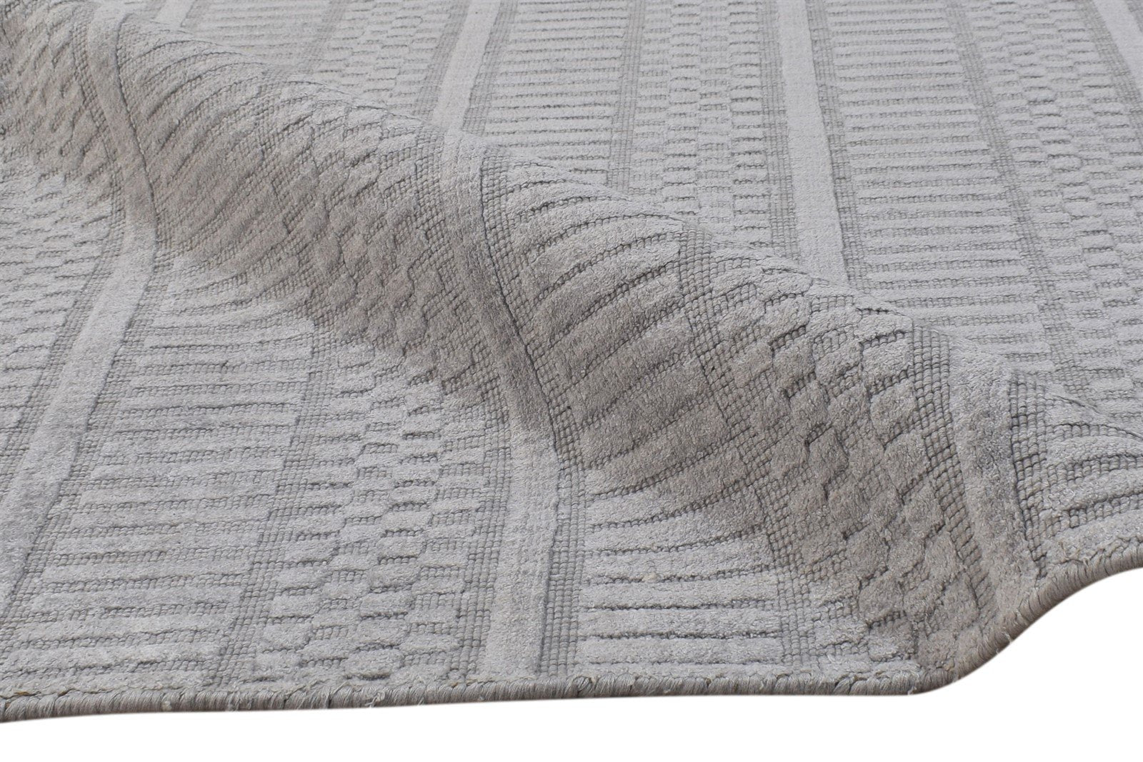 Hand Woven Grey Wool Rug 8' X 10' Persien Scandinavian Oriental Large Carpet   7864807129237