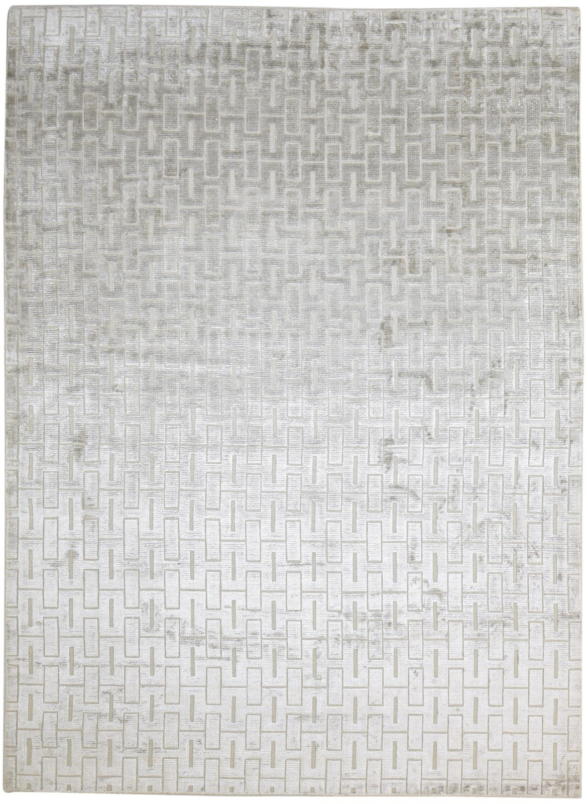 Hand Woven Grey Wool Rug 8' X 11' Modern Scandinavian Geometric Large Carpet   7864804835477