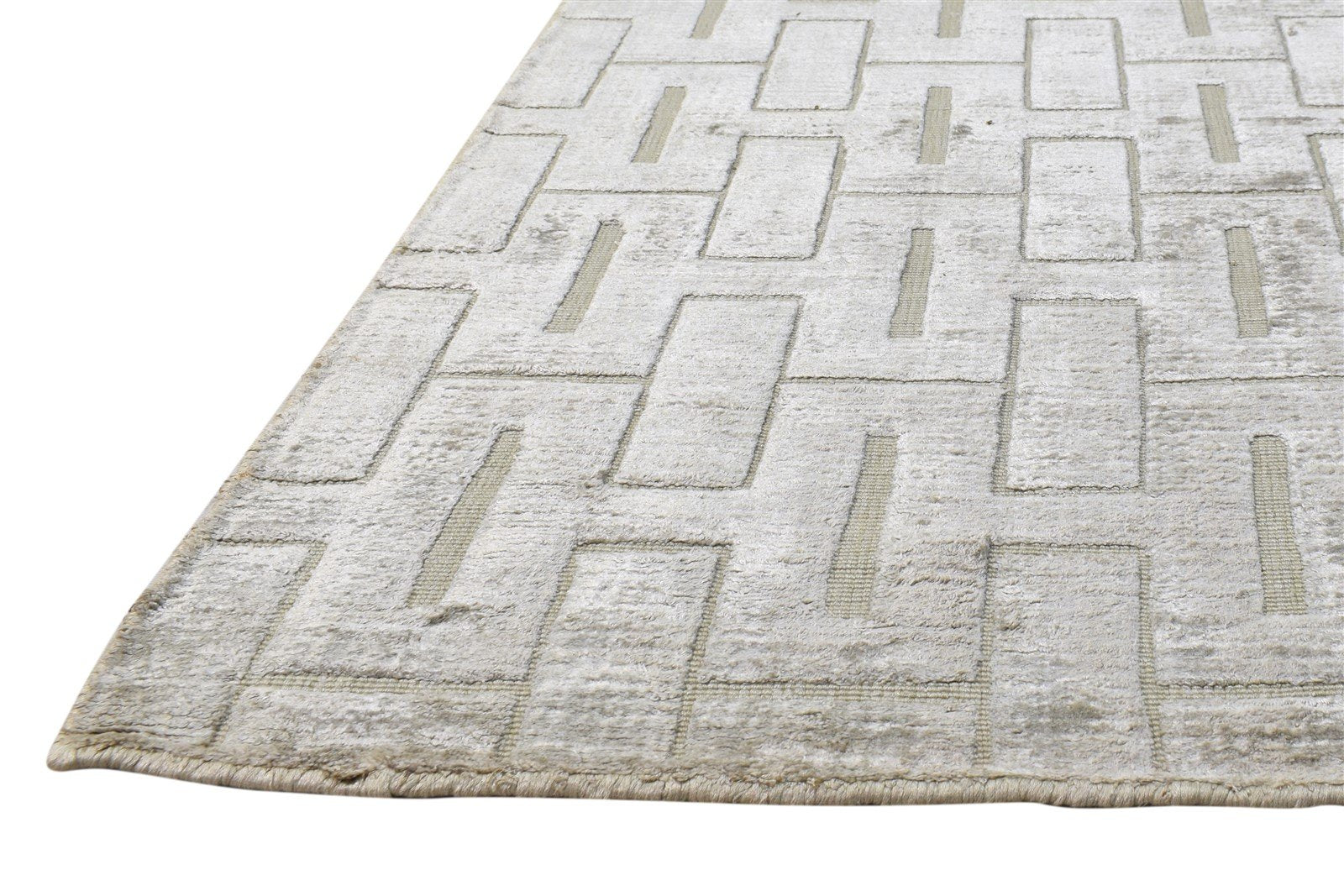 Hand Woven Grey Wool Rug 8' X 11' Modern Scandinavian Geometric Large Carpet   7864804835477