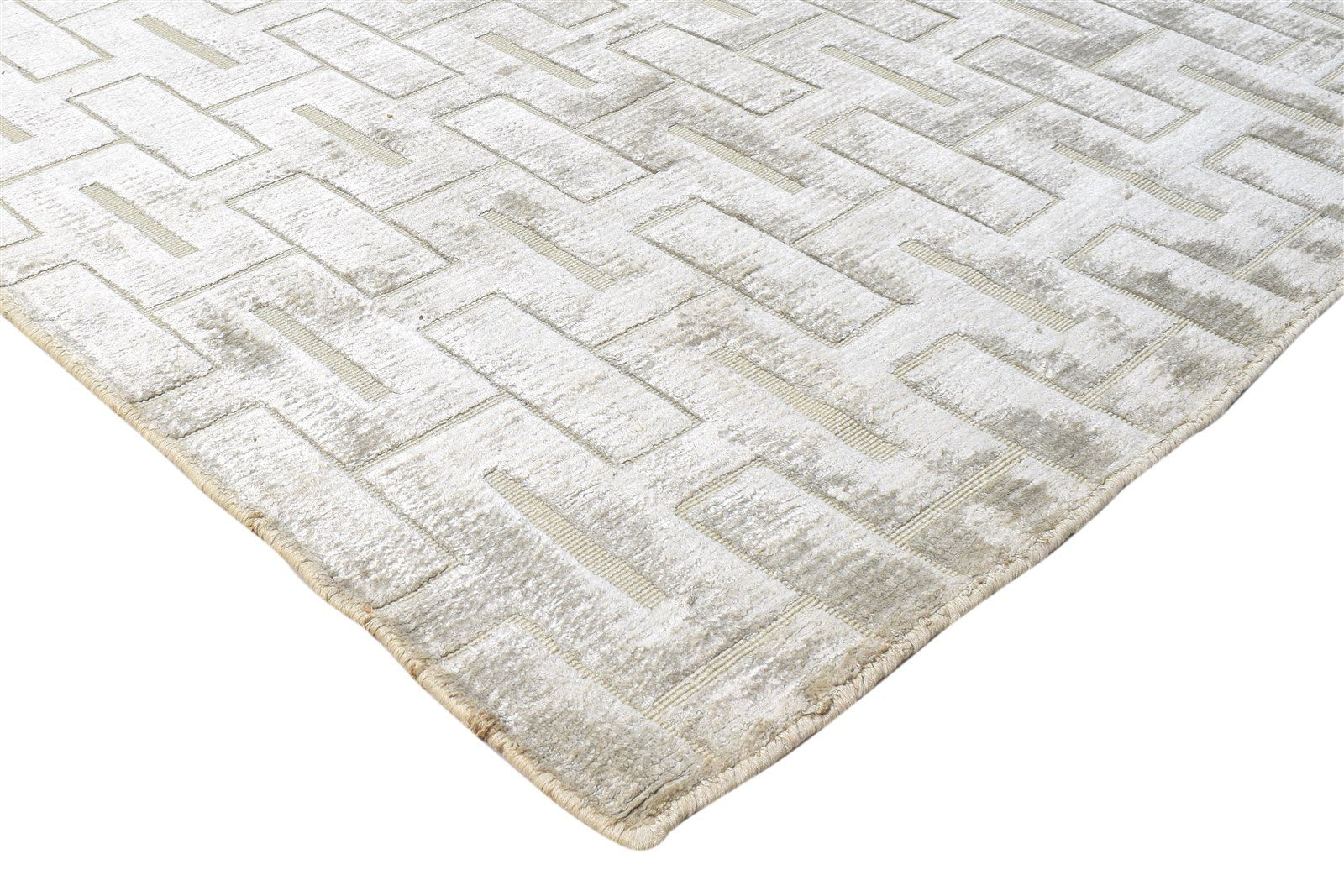 Hand Woven Grey Wool Rug 8' X 11' Modern Scandinavian Geometric Large Carpet   7864804835477