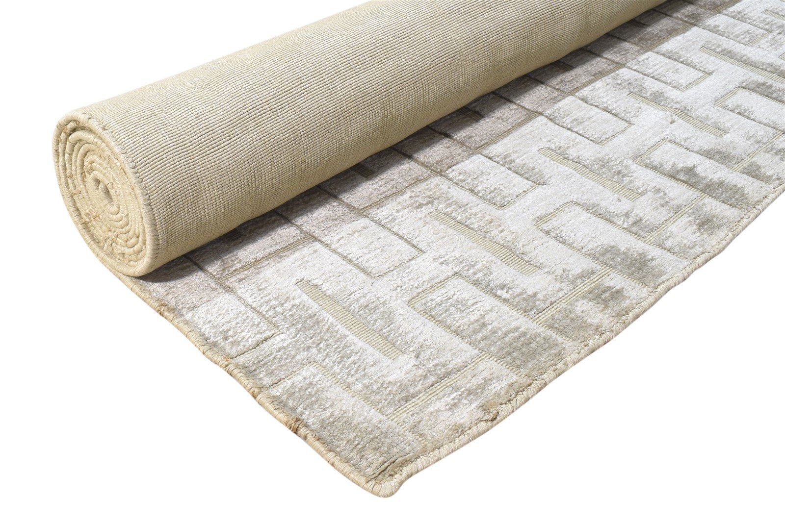 Hand Woven Grey Wool Rug 8' X 11' Modern Scandinavian Geometric Large Carpet   7864804835477