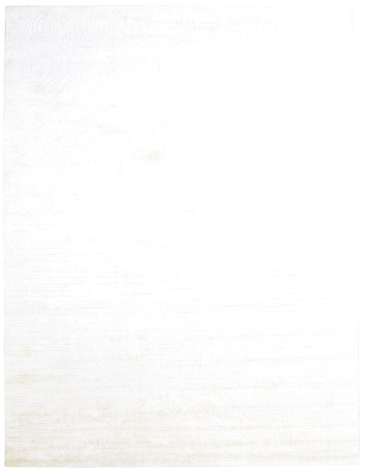 Hand Woven Off-White Silk Rug 8' X 10' Modern Scandinavian Solid Large Carpet   7864574607509