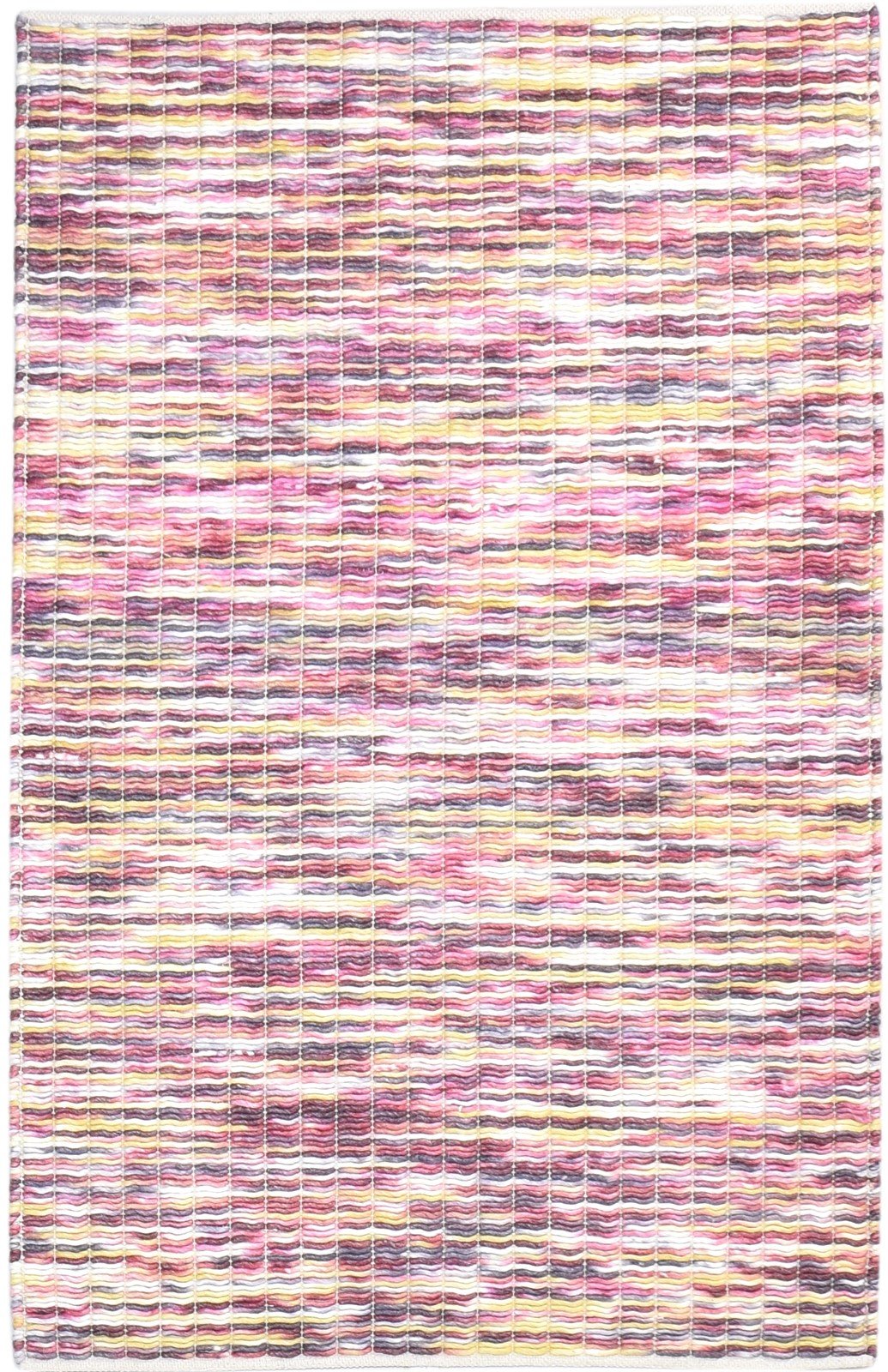 Hand Woven Pink Wool Rug 4' X 6' Modern Bohemian Abstract Room Size Carpet   7865003835541