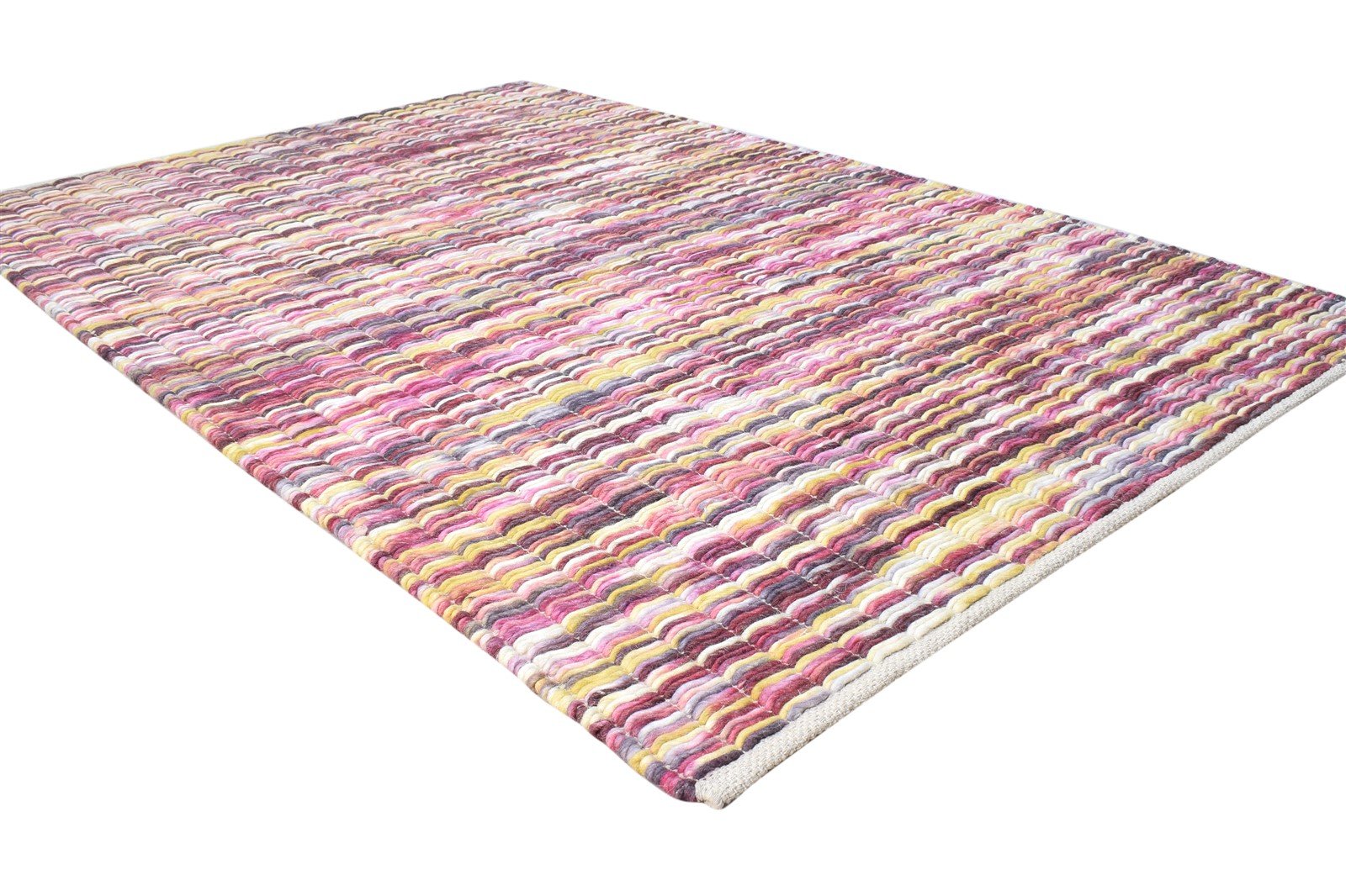 Opal Hand Woven Pink Wool Rug 4' X 6' Modern Bohemian Abstract   7865003835541