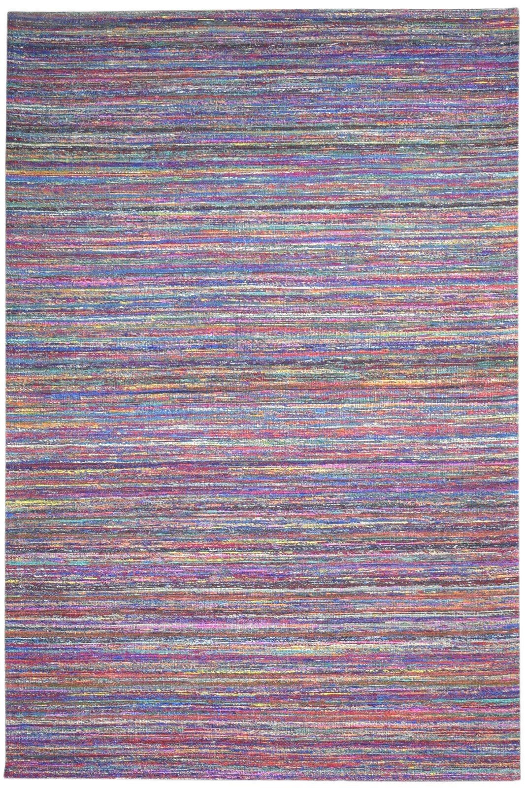 Hand Woven Purple Silk Rug 5' X 8' Modern Bohemian Striped Room Size Carpet   7864662392981