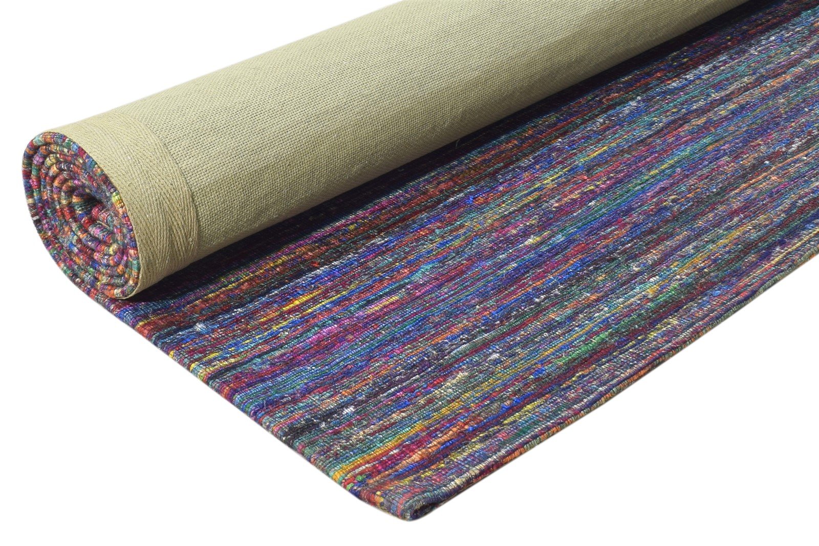 Vivianna Hand Woven Purple Silk Rug 5' X 8' Modern Bohemian Striped   7864662392981