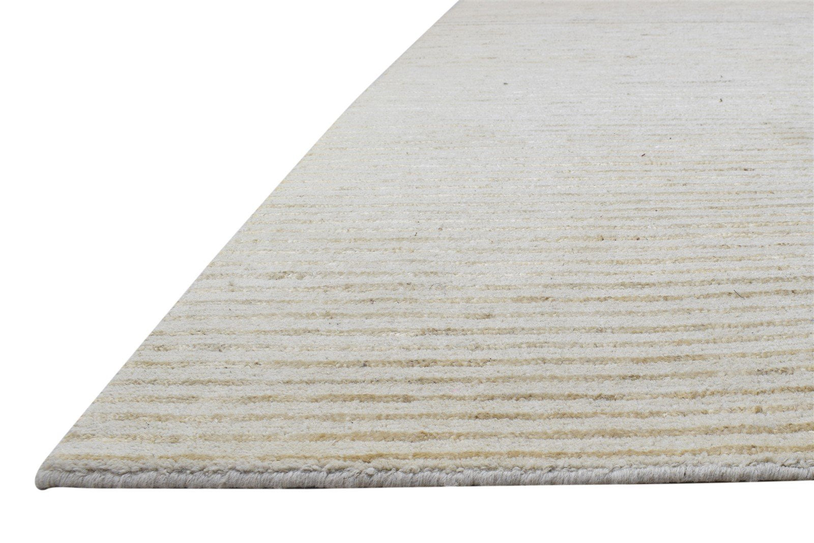Hand Woven Sage Silk Rug 8' X 11' Modern Scandinavian Striped Large Carpet   7864933810325