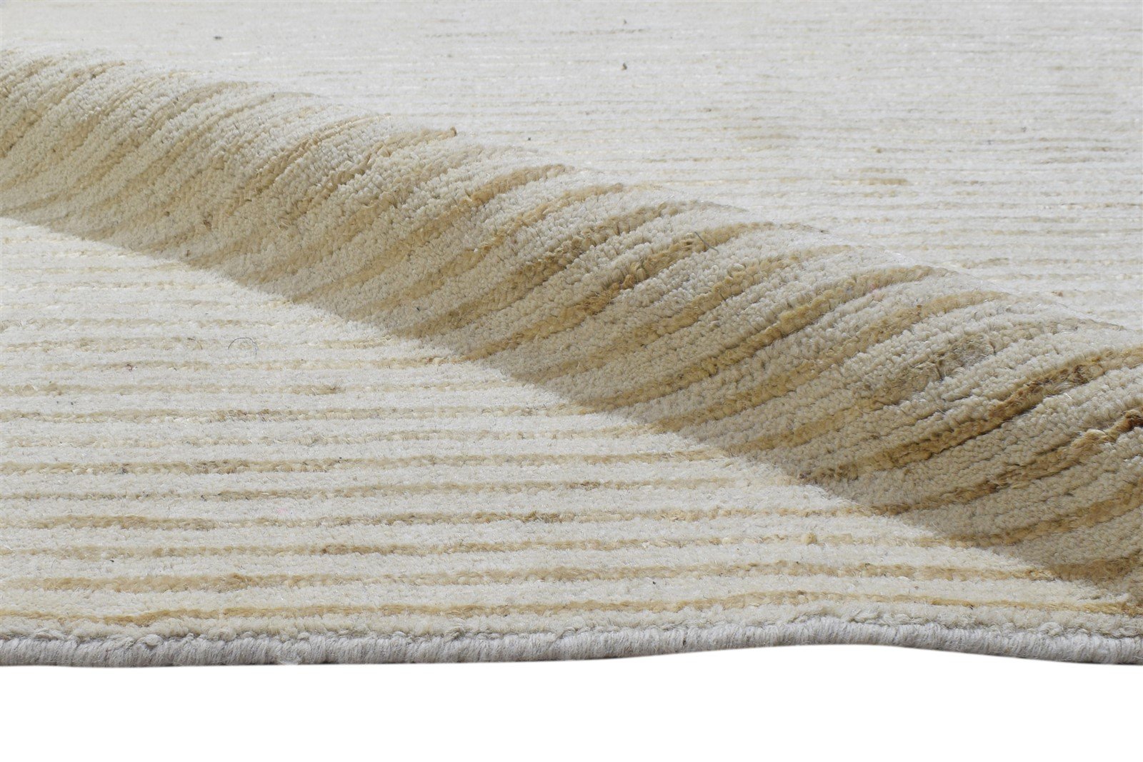 Hand Woven Sage Silk Rug 8' X 11' Modern Scandinavian Striped Large Carpet   7864933810325