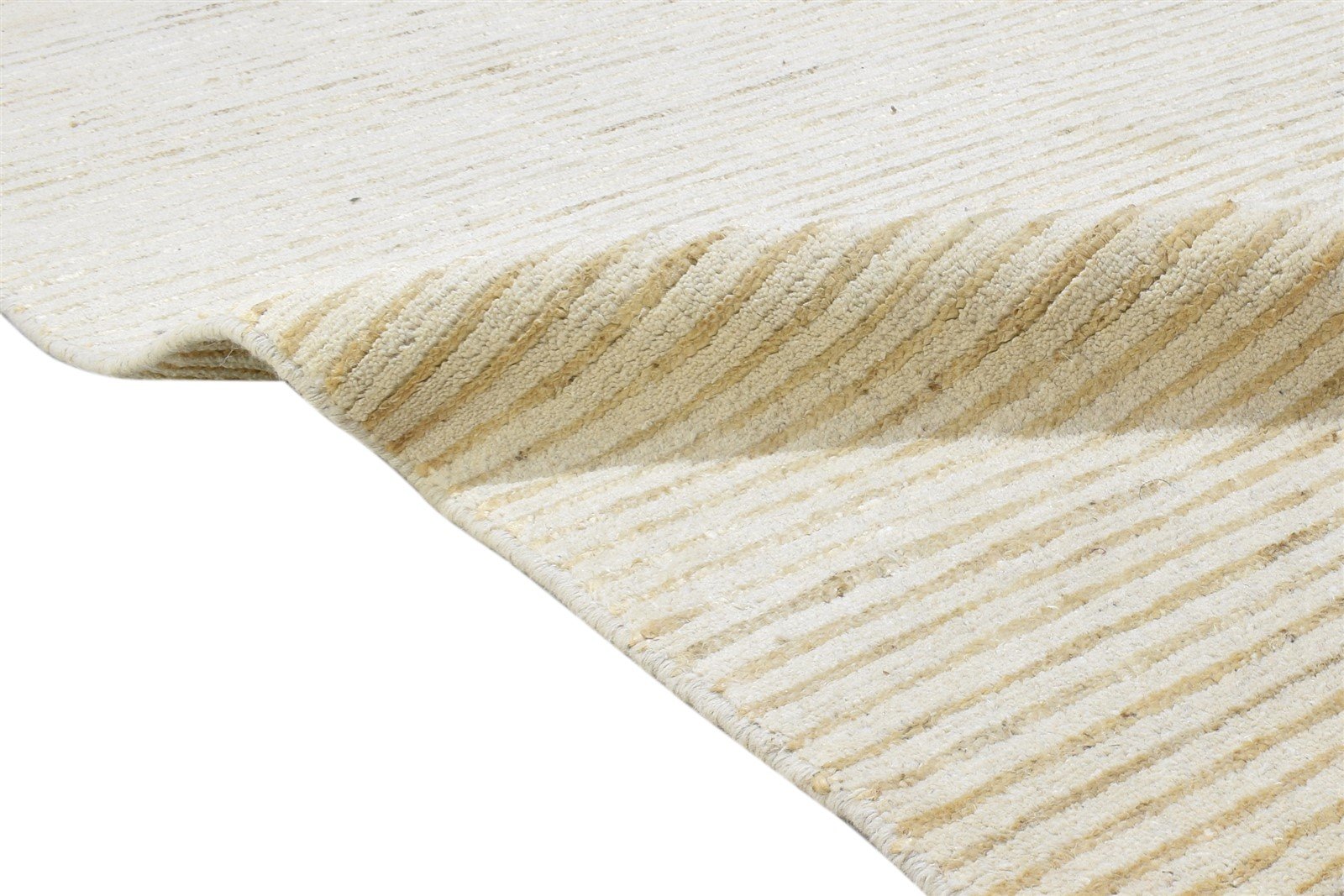 Hand Woven Sage Silk Rug 8' X 11' Modern Scandinavian Striped Large Carpet   7864933810325