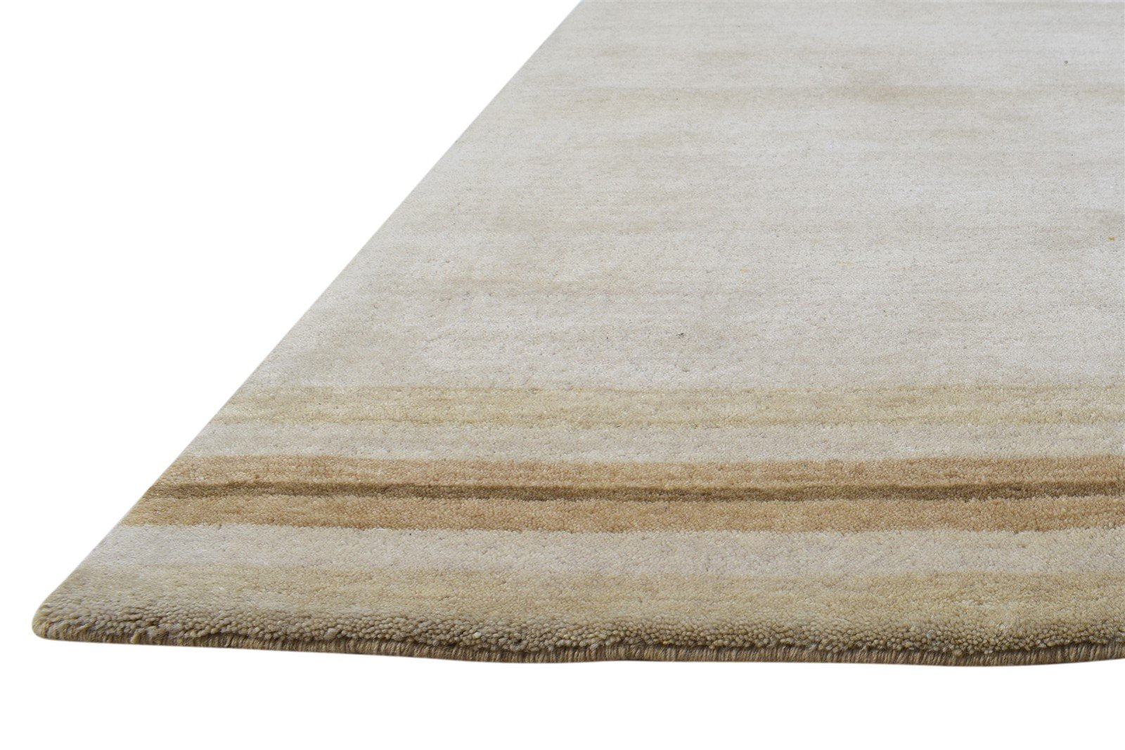 Handloom Beige Wool Rug 4' X 5' Modern Scandinavian Geometric Room Size Carpet   7865075302549