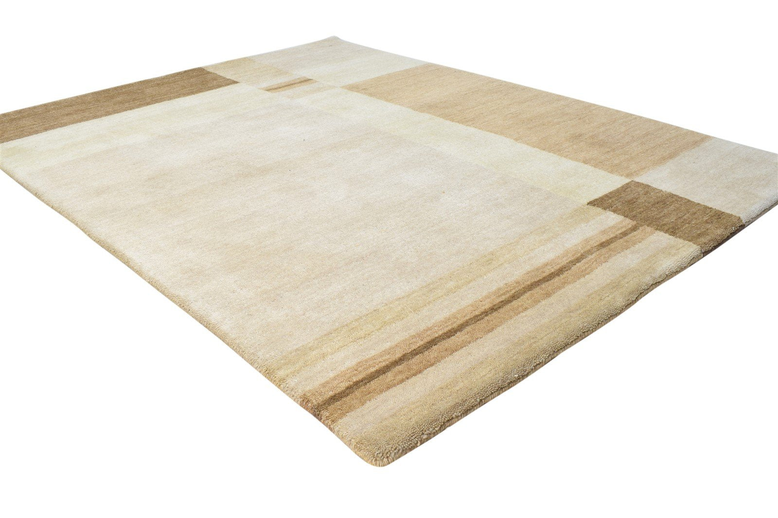 Jacynth Handloom Beige Wool Rug 4' X 5' Modern Scandinavian Geometric   7865075302549