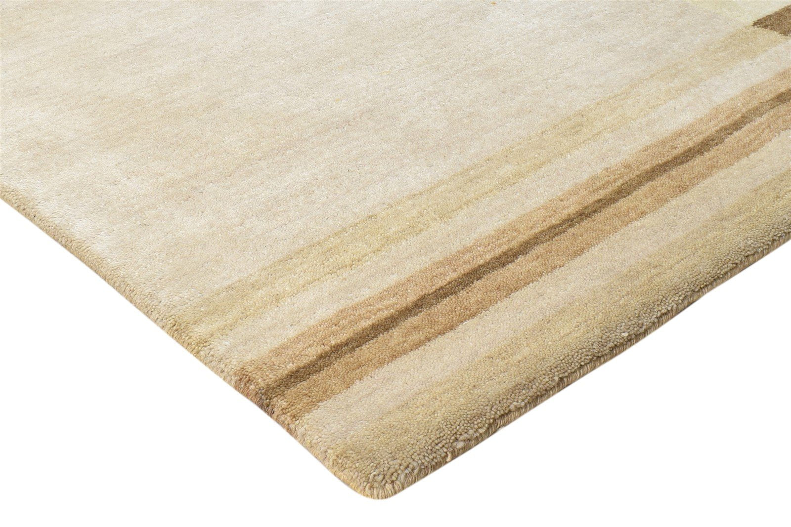 Jacynth Handloom Beige Wool Rug 4' X 5' Modern Scandinavian Geometric   7865075302549