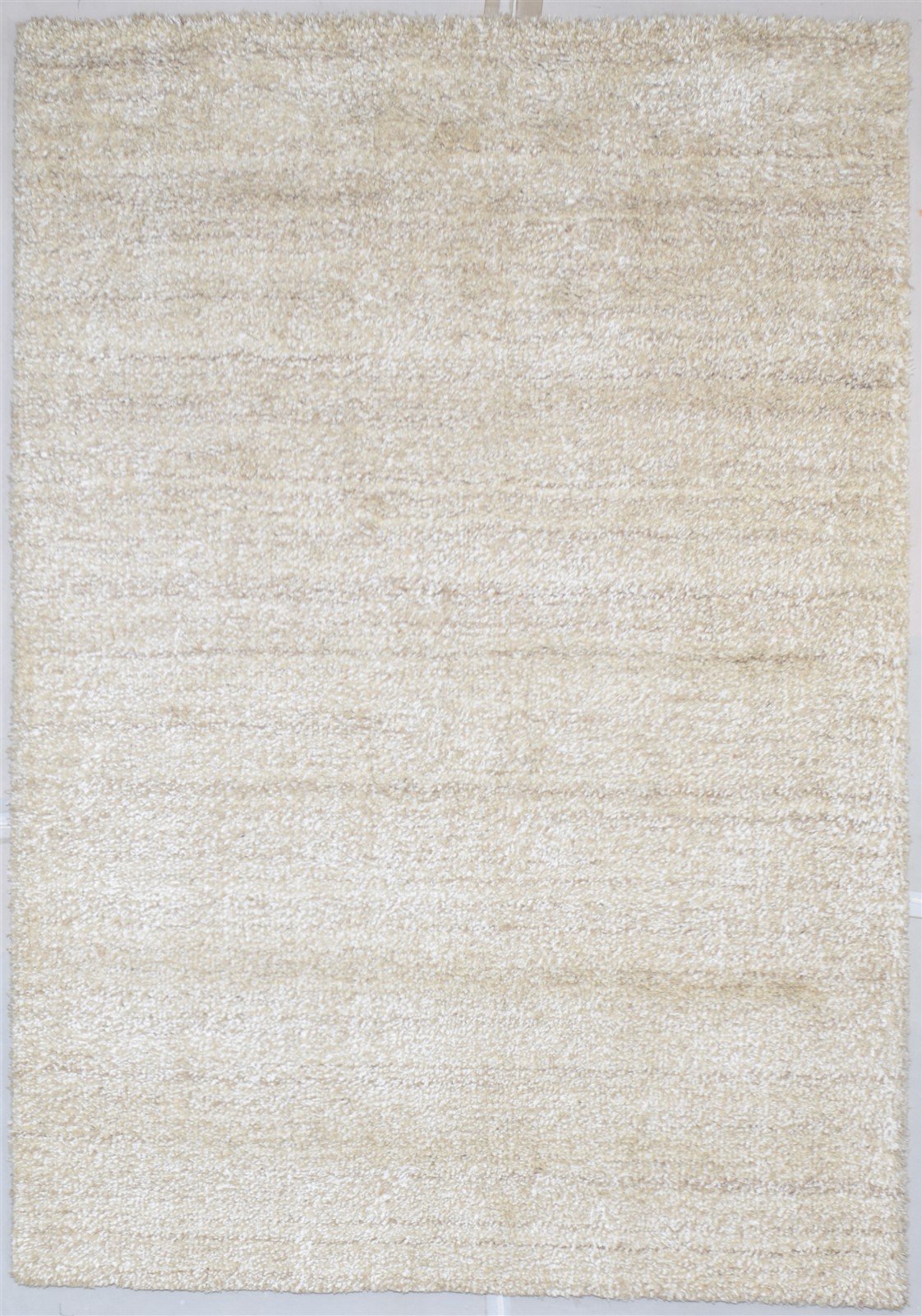 Handloom Beige Wool / Silk Rug 5X8 Modern Scandinavian Solid Room Size Carpet   7864152031381