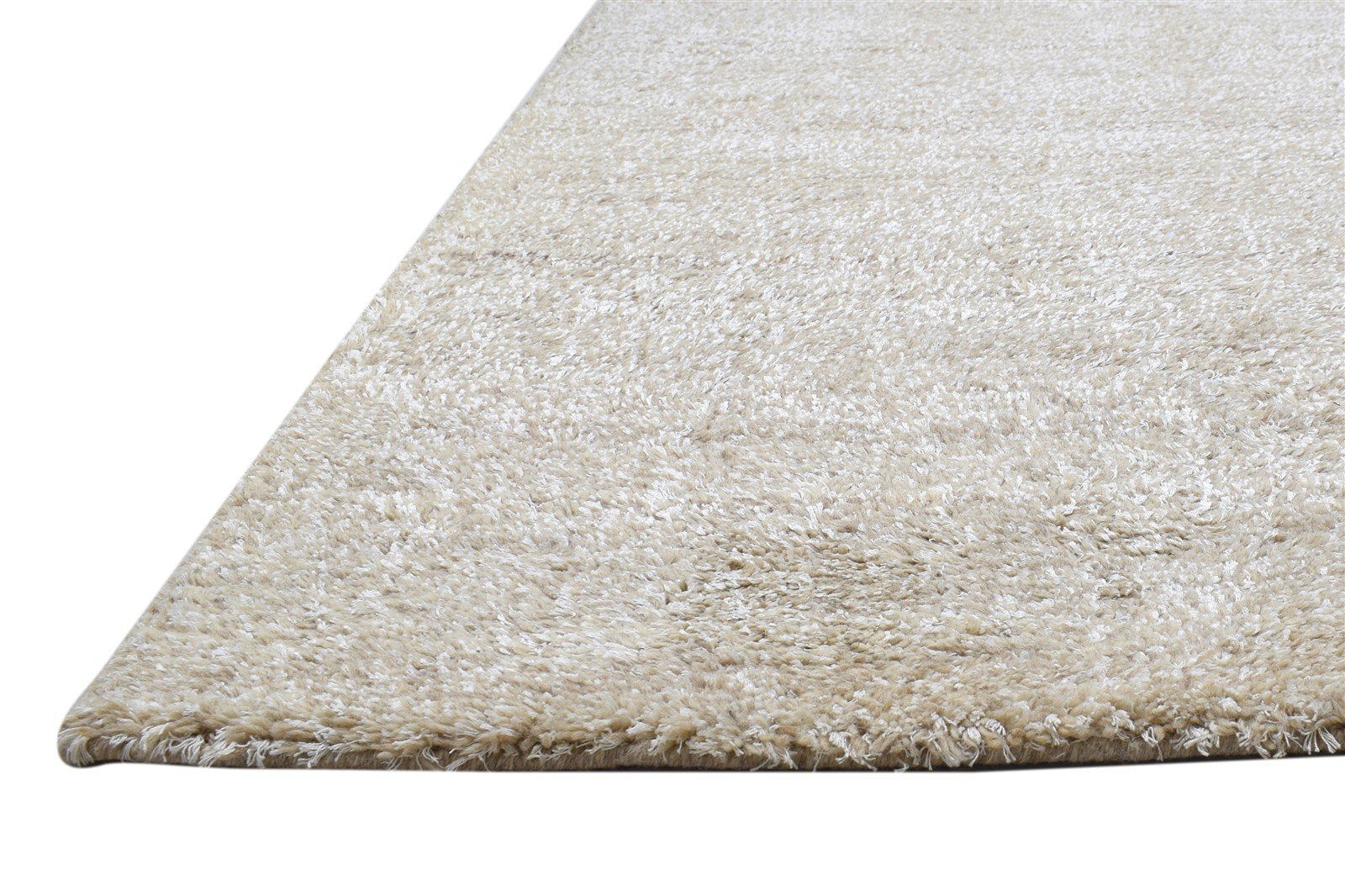 Handloom Beige Wool / Silk Rug 5X8 Modern Scandinavian Solid Room Size Carpet   7864152031381