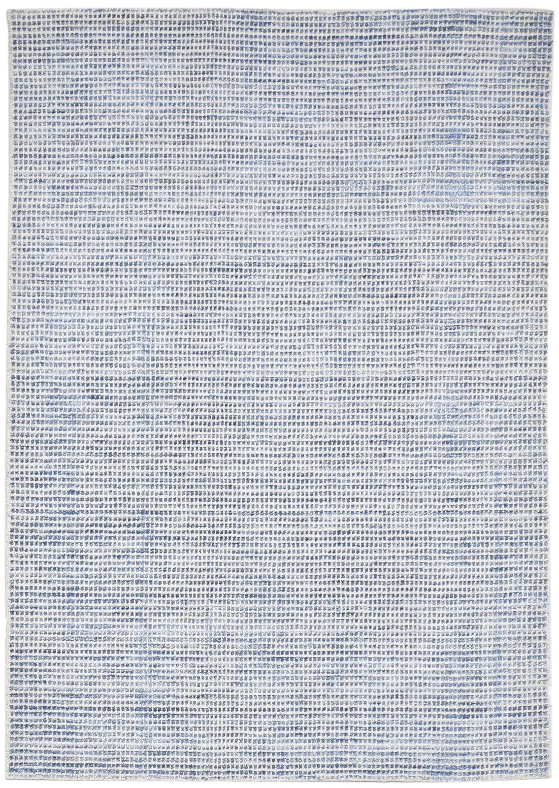 Handloom Blue Wool / Silk Rug 4X6 Modern Scandinavian Solid Room Size Carpet   7864159240341