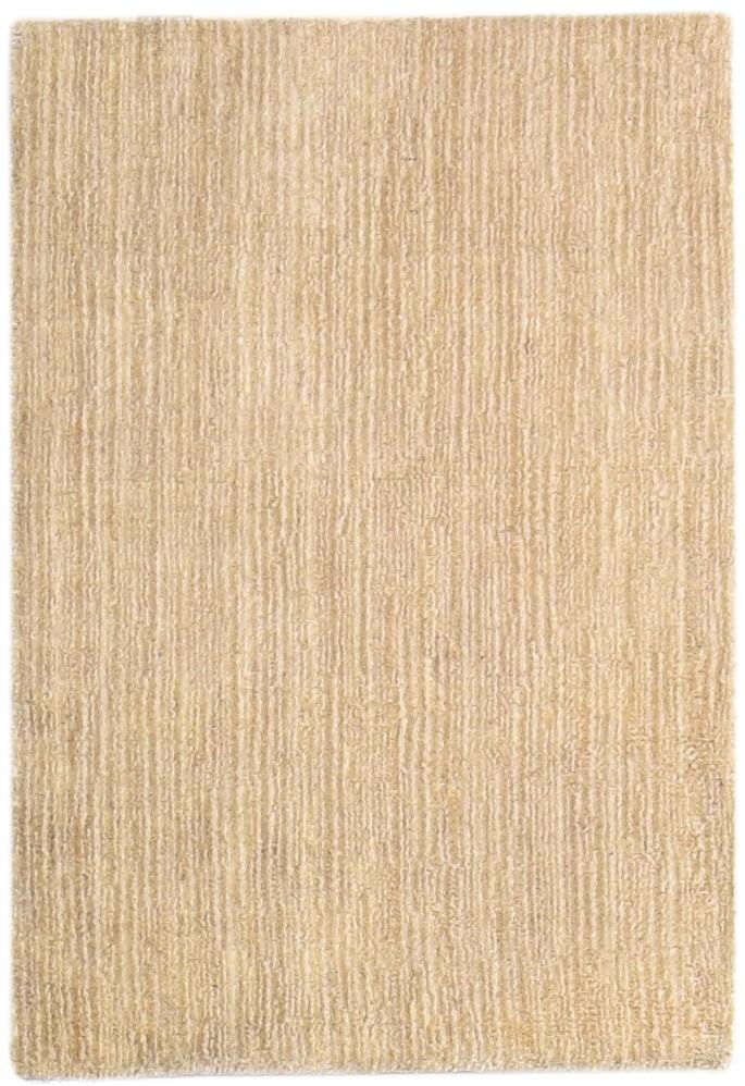 Handloom Brown Wool / Jute Rug 2' X 3' Modern Scandinavian Solid Small Carpet   7865137660053