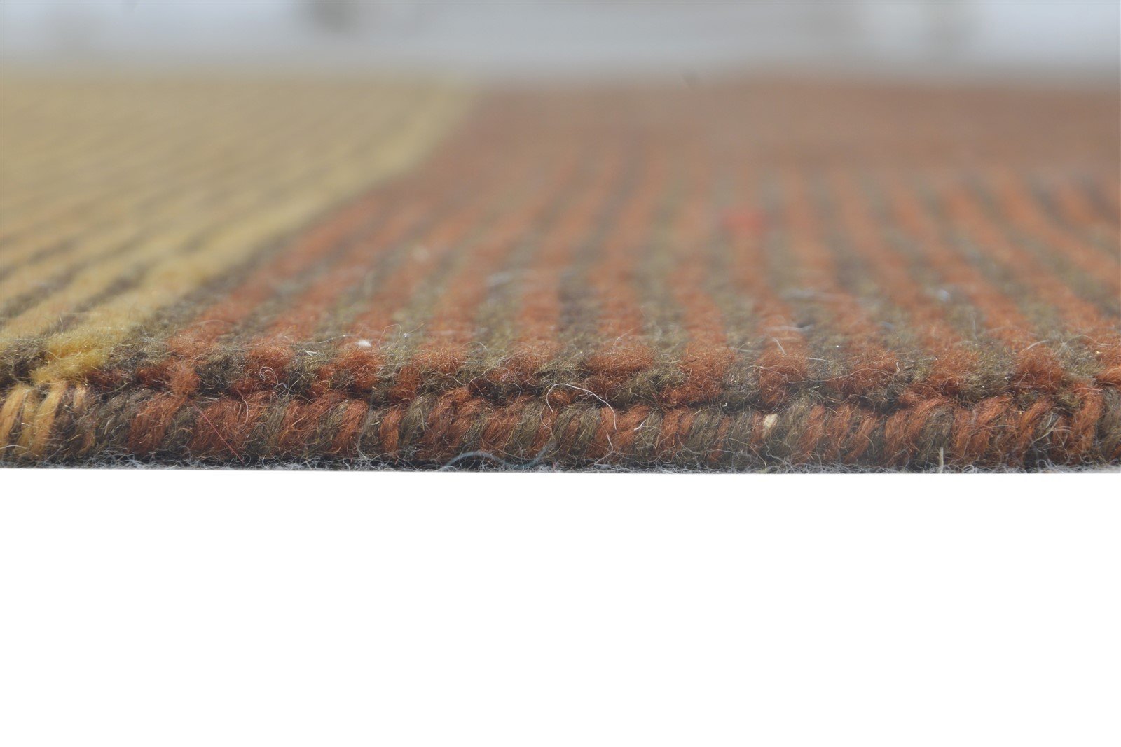 Cathyleen Handloom Brown Wool Rug 5' X 7' Modern Scandinavian Striped   7865075728533