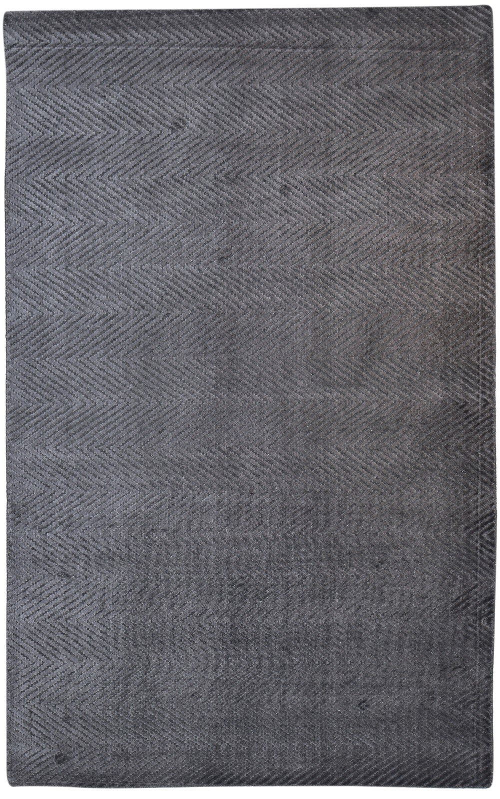 Handloom Charcoal Silk Rug 5' X 8' Modern Scandinavian Diamond Room Size Carpet   7864163795093