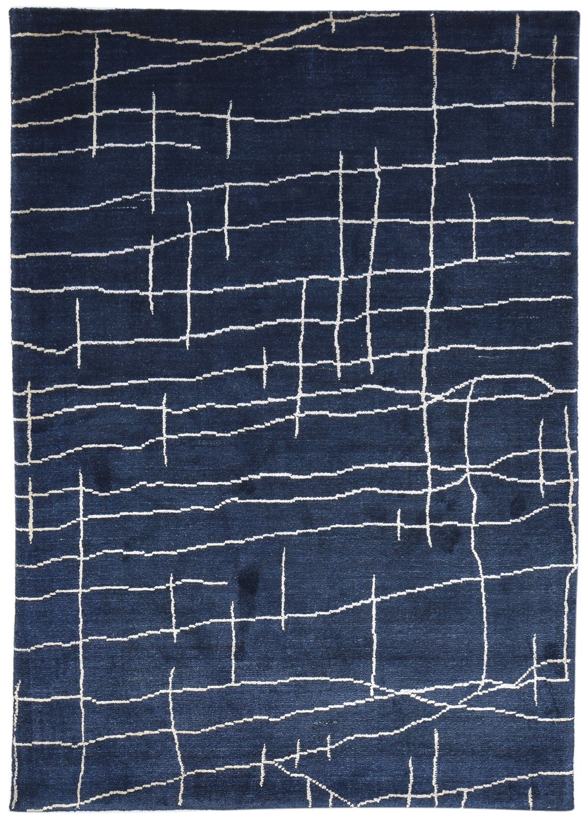Handloom Charcoal Silk Rug 5X7 Modern Scandinavian Abstract Room Size Carpet   7864158945429