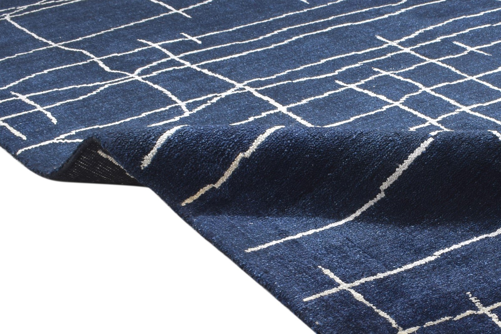 Dione Handloom Charcoal Silk Rug 5X7 Modern Scandinavian Abstract   7864158945429