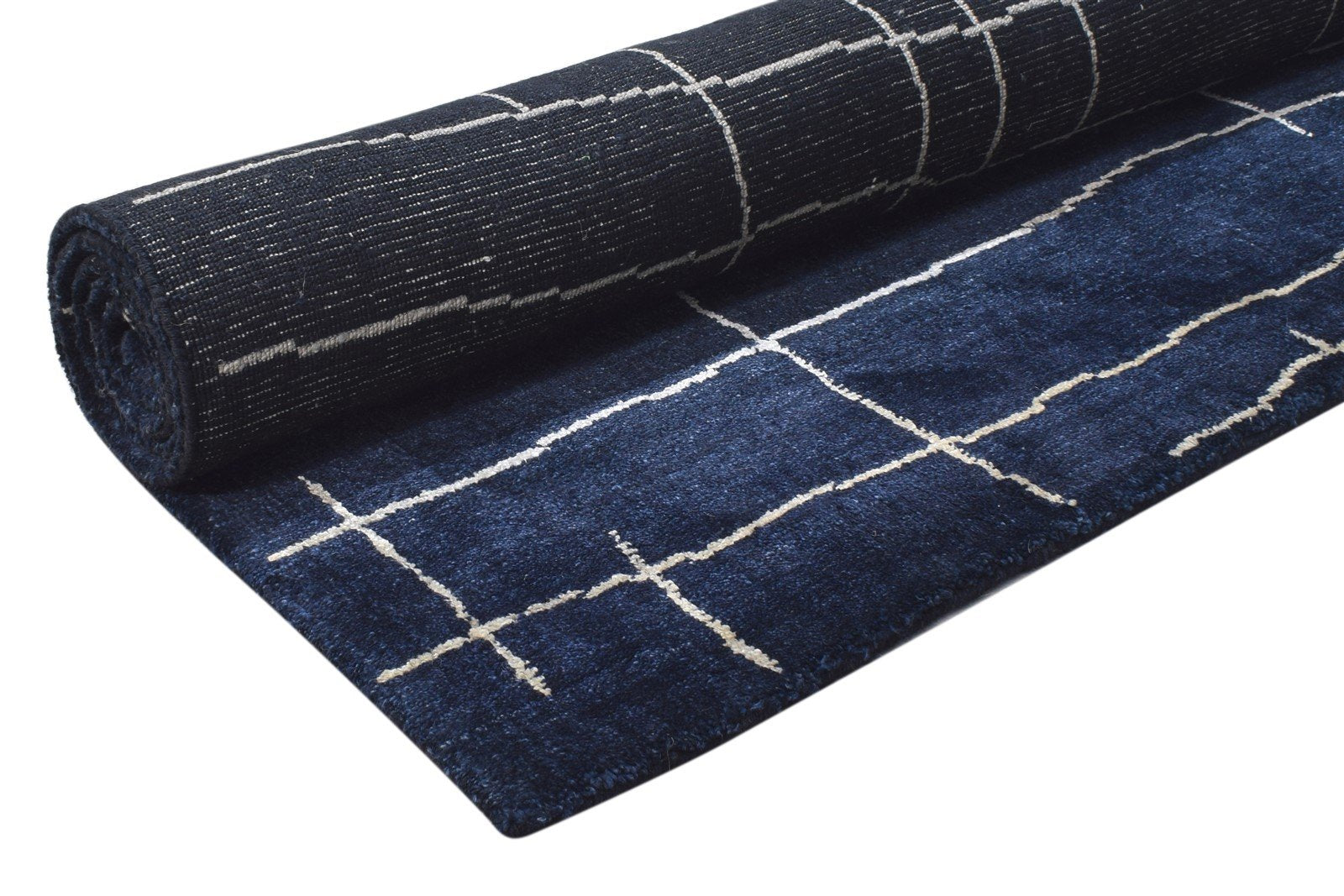 Dione Handloom Charcoal Silk Rug 5X7 Modern Scandinavian Abstract   7864158945429