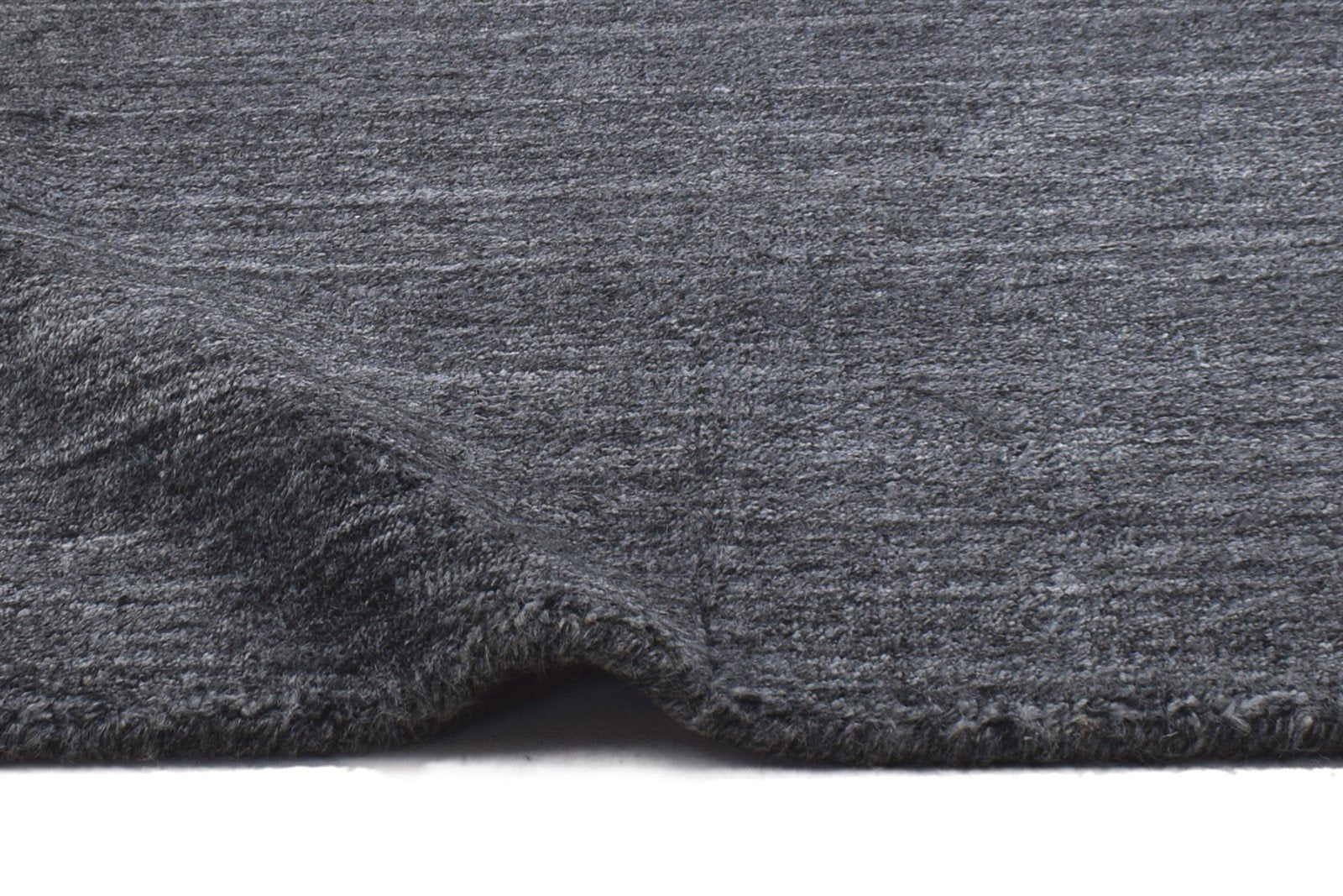 Handloom Charcoal Wool Rug 2' X 2' Modern Scandinavian Solid Small Carpet   7864130142357