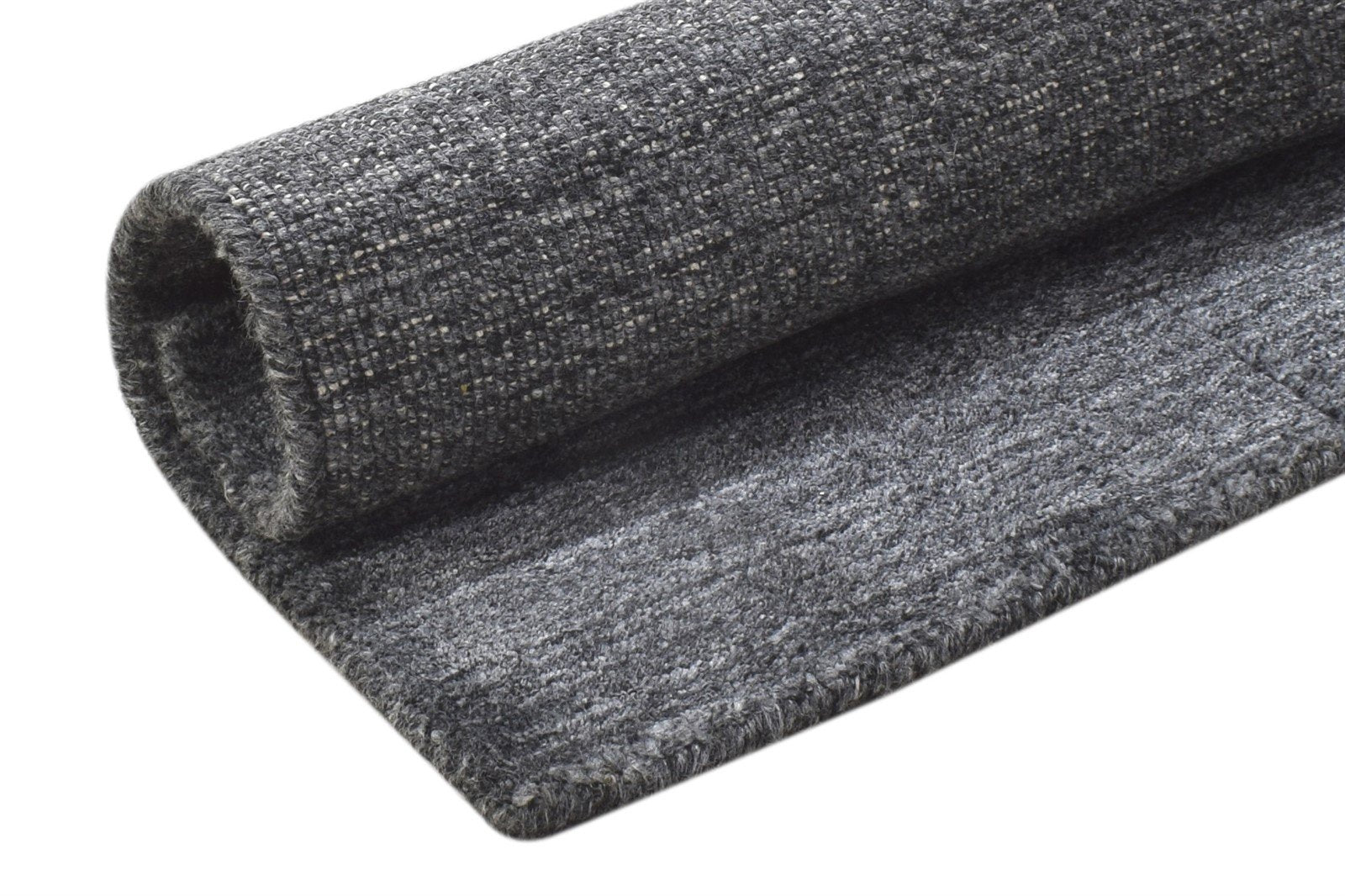 Handloom Charcoal Wool Rug 2' X 2' Modern Scandinavian Solid Small Carpet   7864130142357