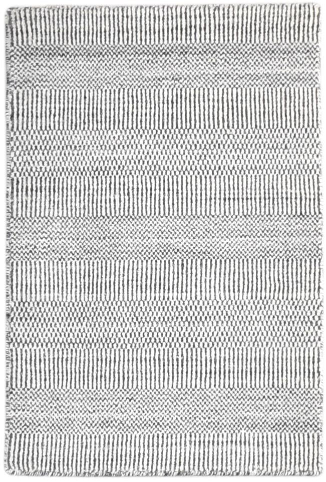 Handloom Charcoal Wool Rug 2' X 3' Modern Agra Grass Trellis Small Carpet   7865136480405
