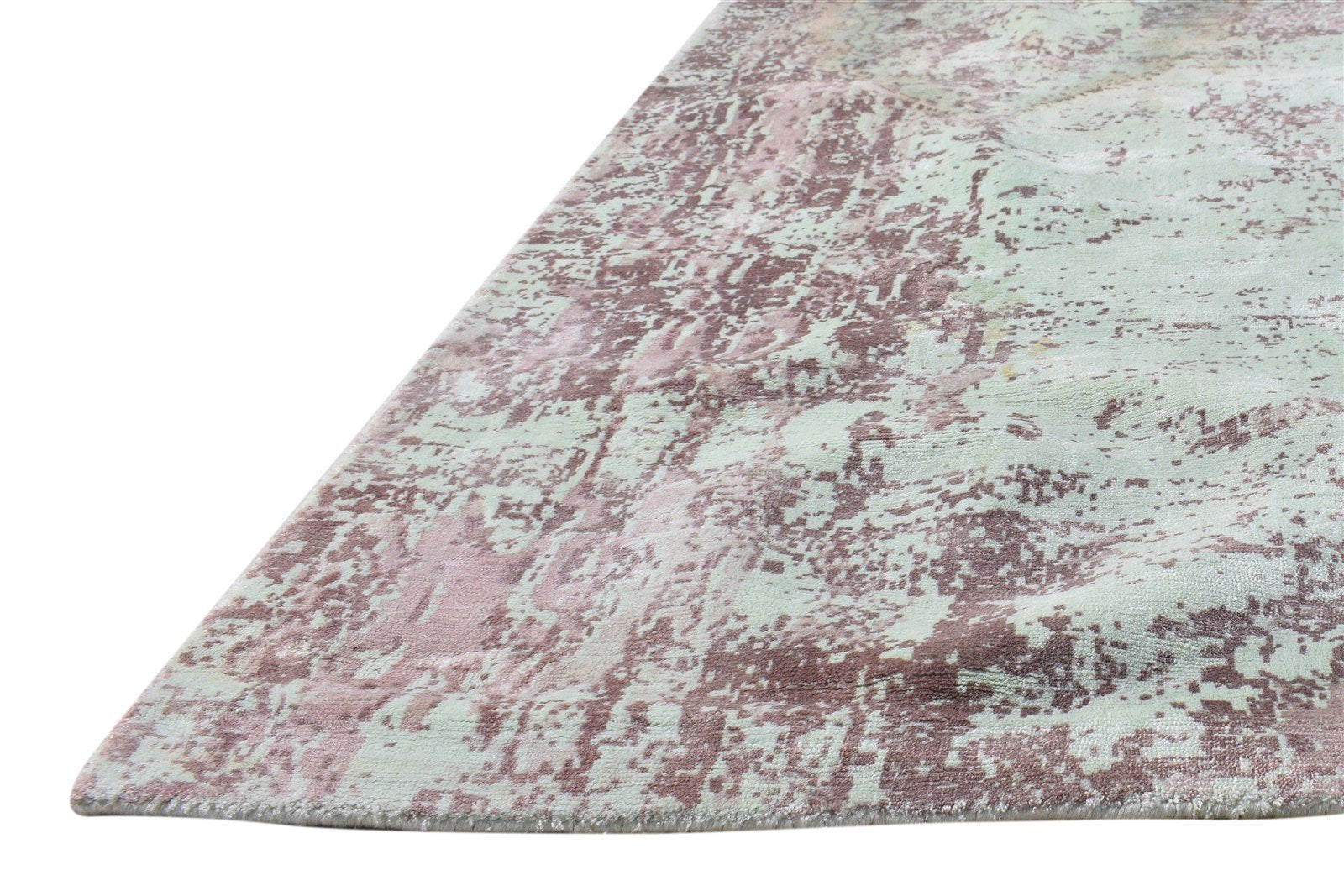 Handloom Chocolate Silk Rug 4' X 6' Modern American Abstract Room Size Carpet   7865144901781