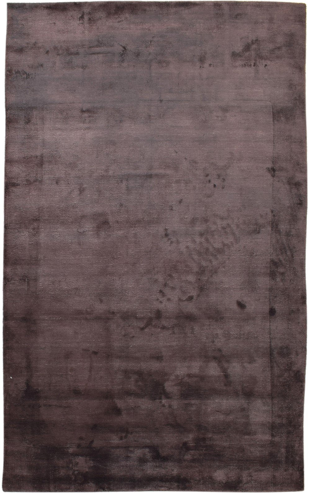 Handloom Chocolate Silk Rug 5' X 8' Modern Scandinavian Solid Room Size Carpet   7860698611861