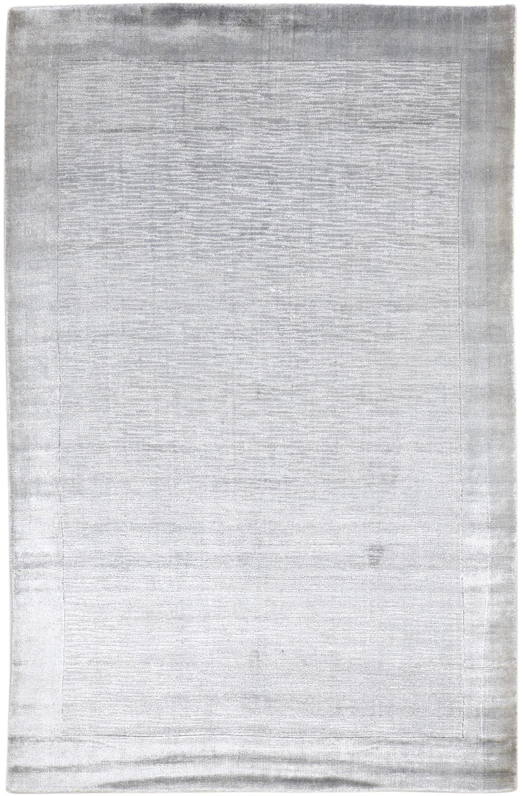 Handloom Dark Grey Silk Rug 5' X 8' Modern Scandinavian Solid Room Size Carpet   7864441176213