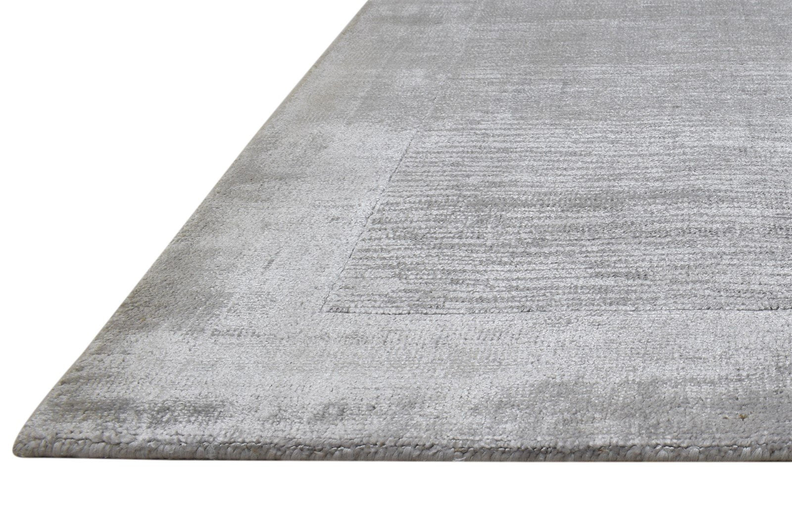 Handloom Dark Grey Silk Rug 5' X 8' Modern Scandinavian Solid Room Size Carpet   7864441176213