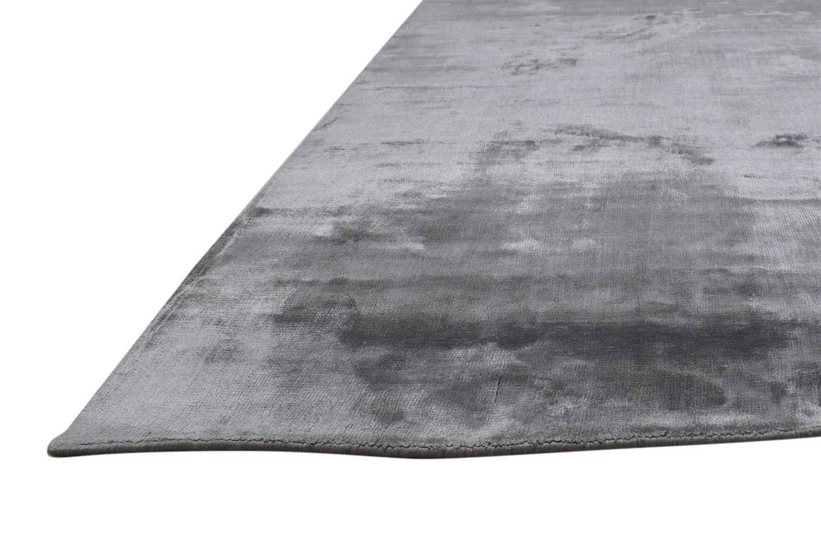 Handloom Dark Grey Silk Rug 6' X 8' Modern Scandinavian Solid Large Carpet   7864359911573