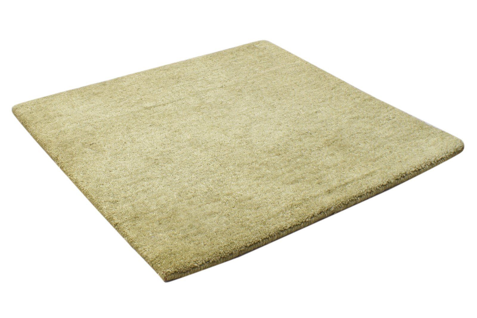 Handloom Gold Wool Rug 2' X 2' Modern Scandinavian Solid Small Carpet   7864127029397