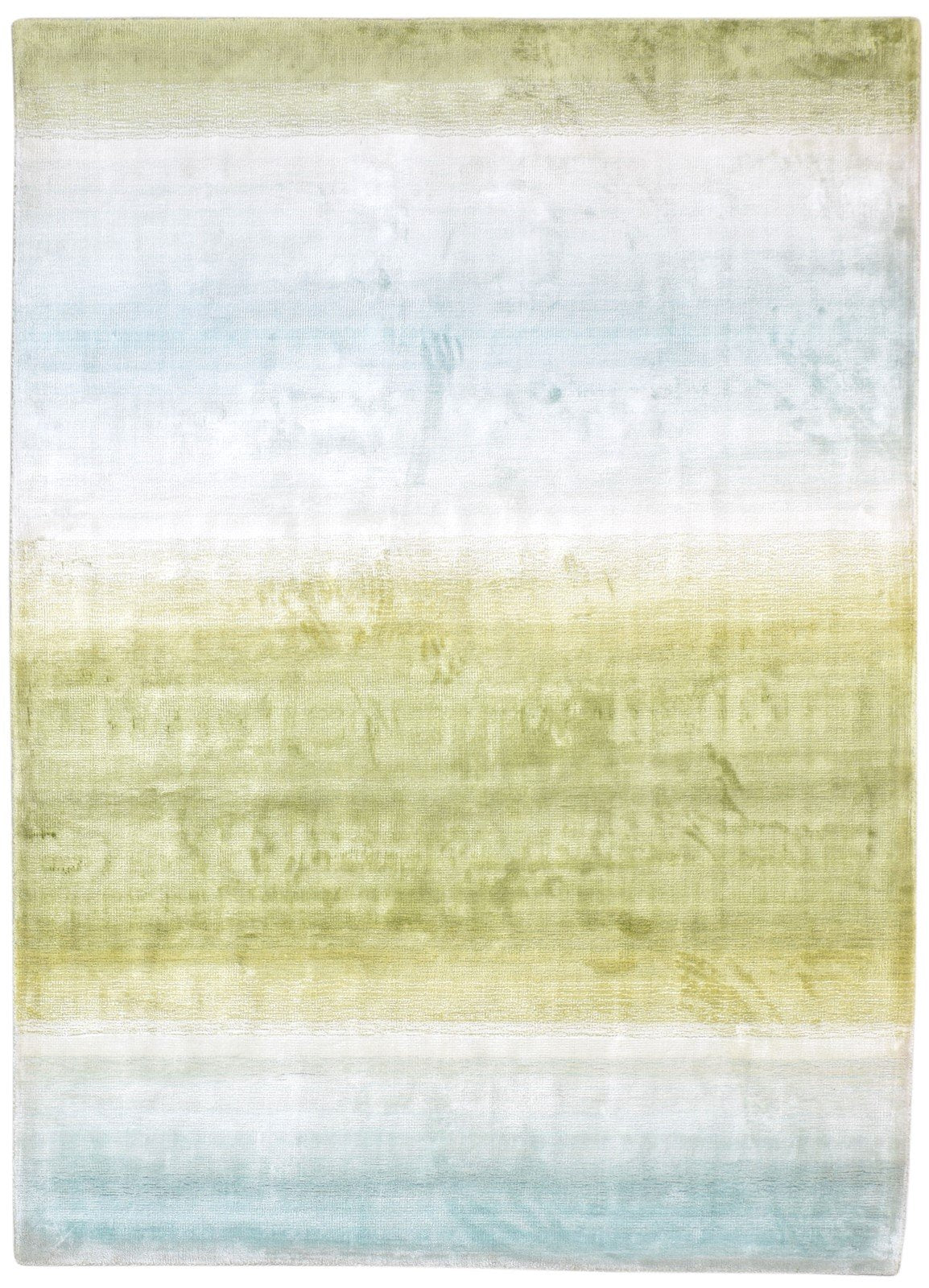 Handloom Green Silk Rug 5' X 7' Modern Scandinavian Ombre Room Size Carpet   7864153800853
