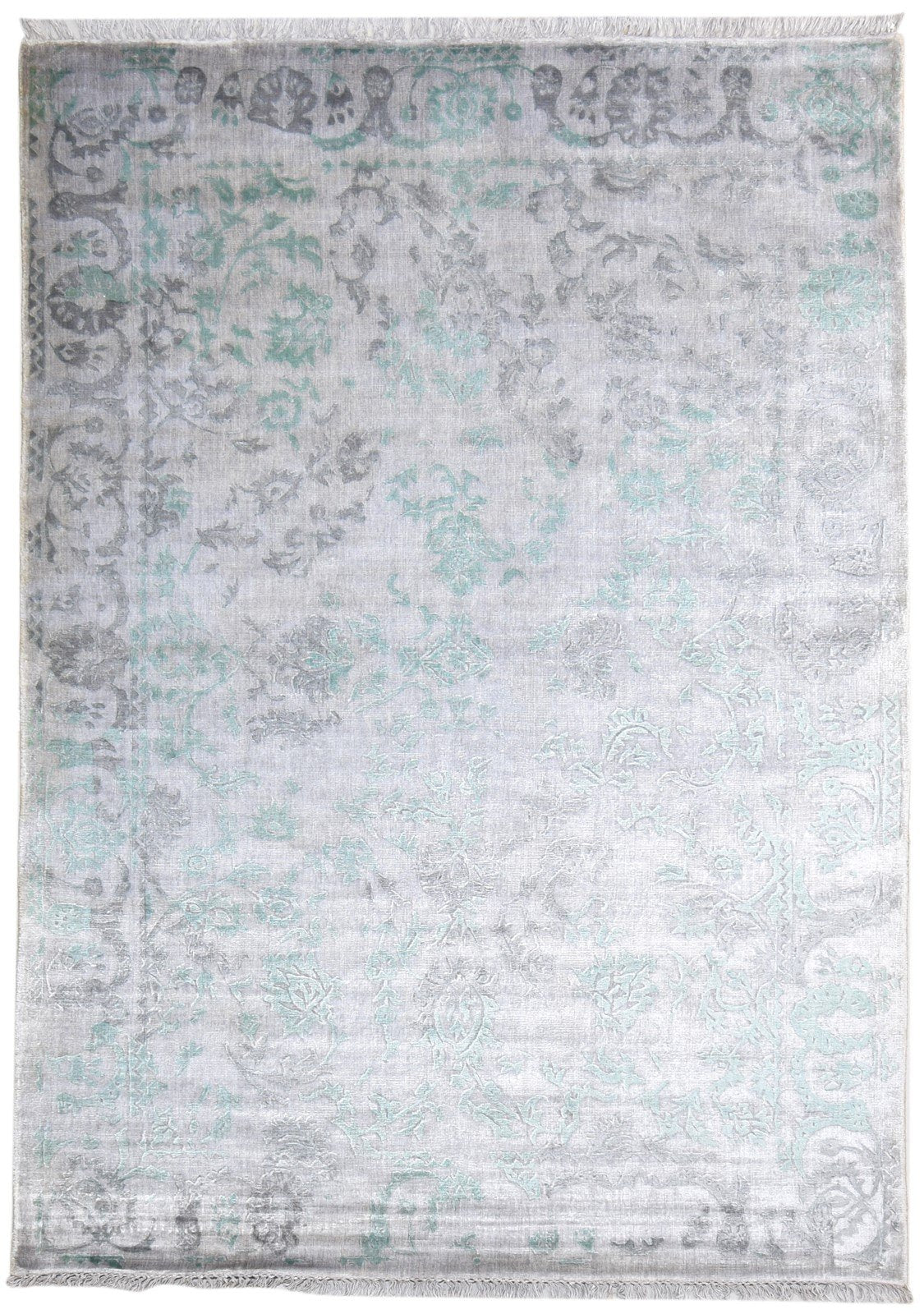 Handloom Grey Silk Rug 5' X 8' Persian Oushak Oriental Room Size Carpet   7865073926293