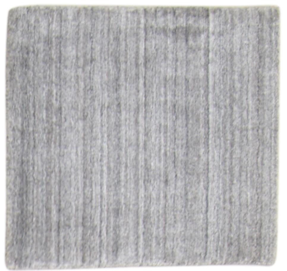 Handloom Grey Wool Rug 2' X 2' Modern Scandinavian Solid Small Carpet   7864130273429