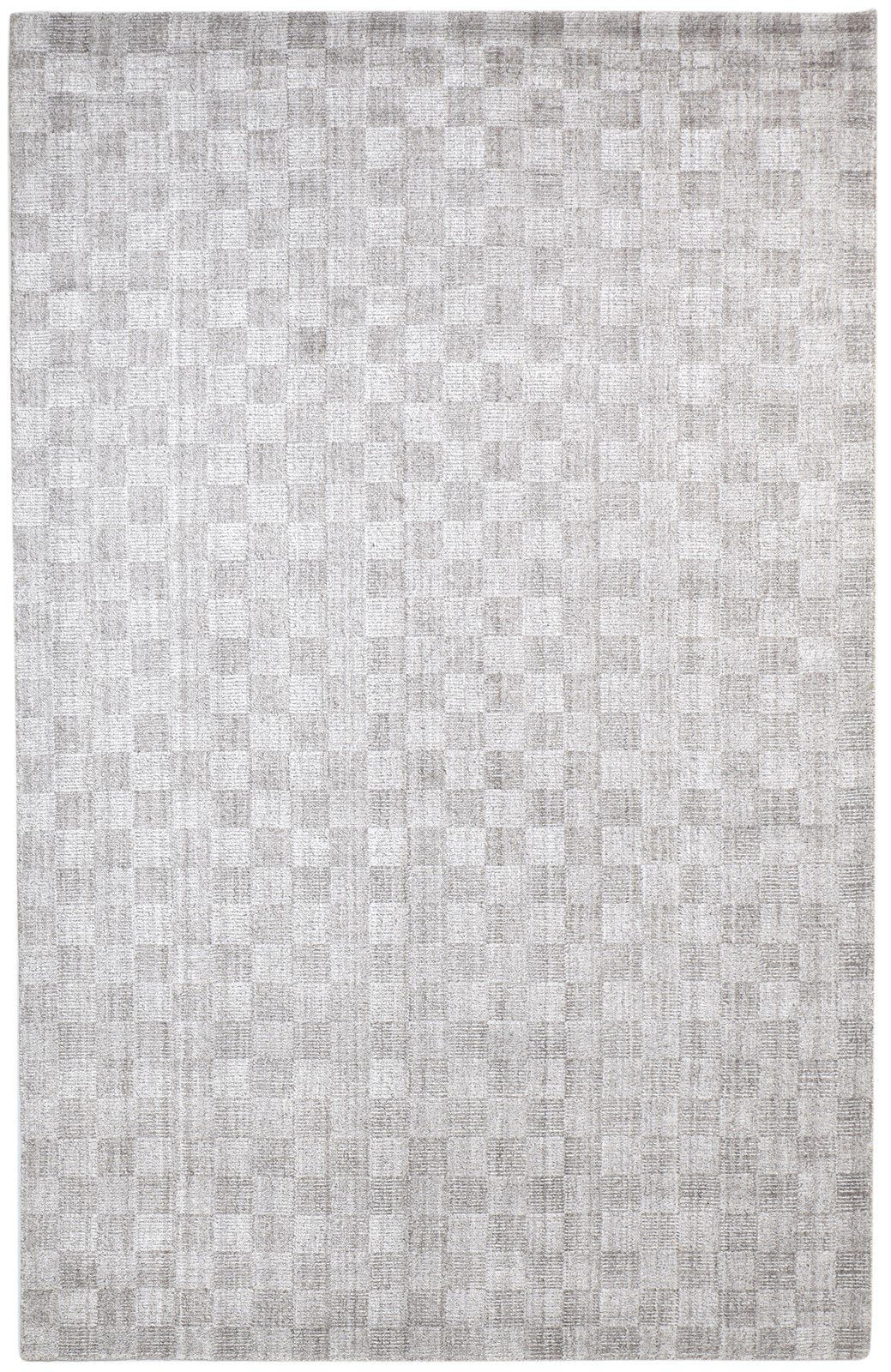 Handloom Grey Wool / Silk Rug 5X8 Modern Scandinavian Geometric Room Size   7864163074197