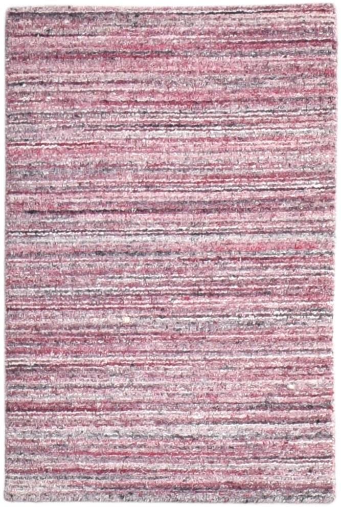 Handloom Purple Wool Rug 2' X 3' Modern Scandinavian Solid Small Carpet   7865134022805