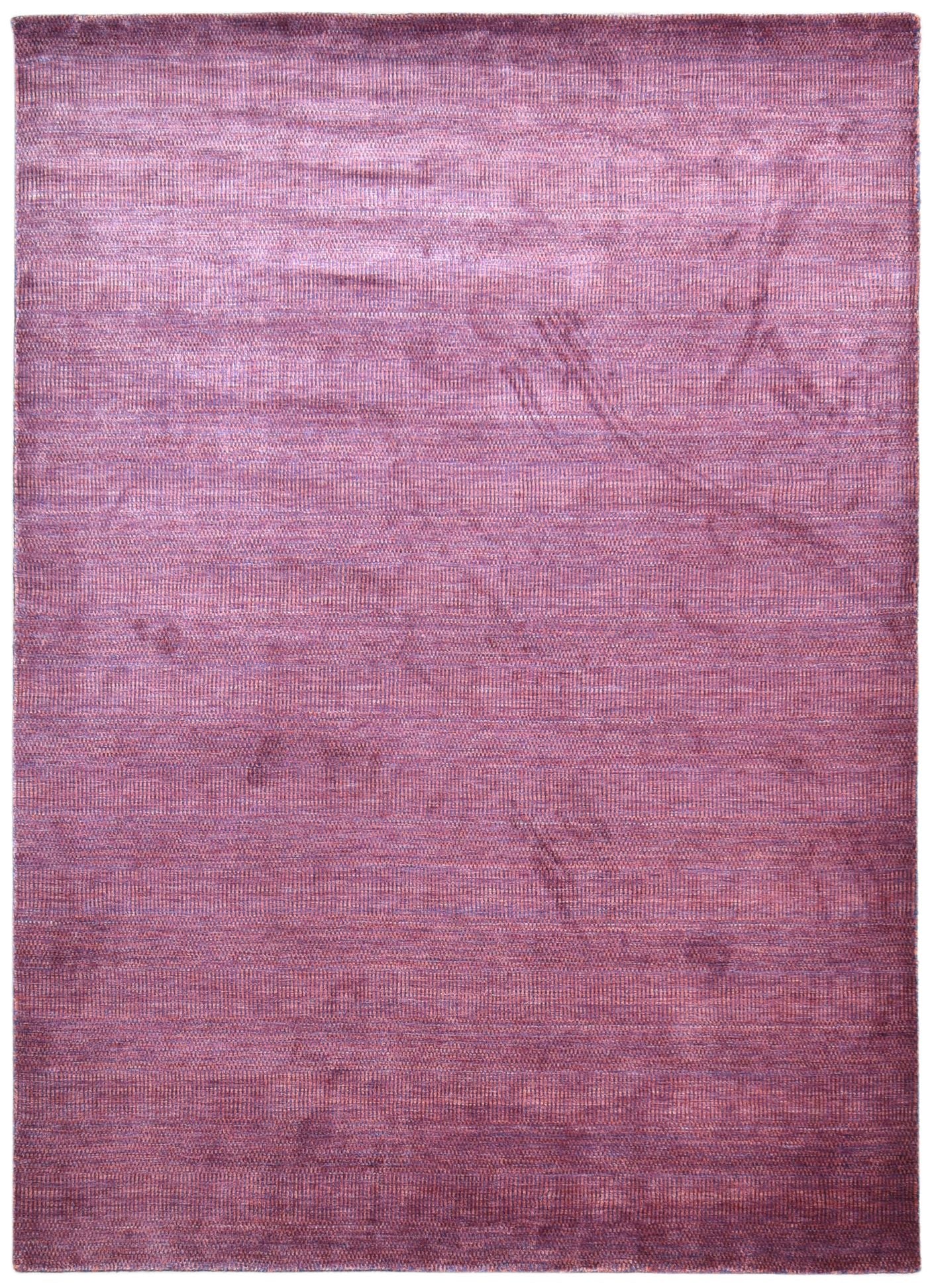 Handloom Purple Wool / Silk Rug 5' X 8' Modern Bohemian Solid Room Size Carpet   7864998232213