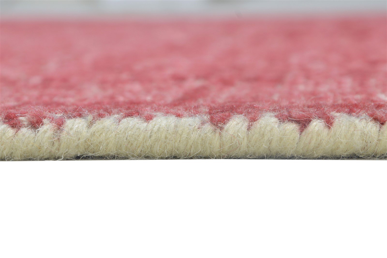 Handloom Red Wool Rug 5' X 6' Modern Scandinavian Geometric Room Size Carpet   7864153571477