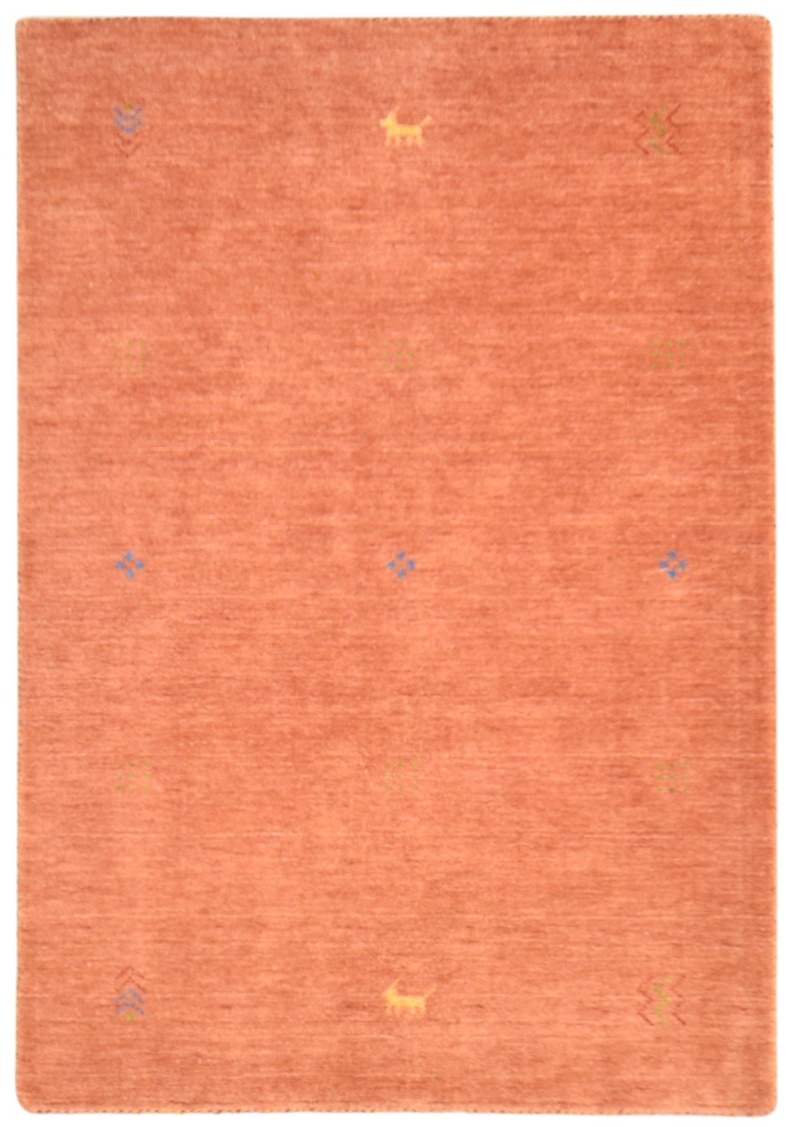 Handloom Rust Wool Rug 4' X 6' Persian Gabbeh Tribal Room Size Carpet   7864887935125