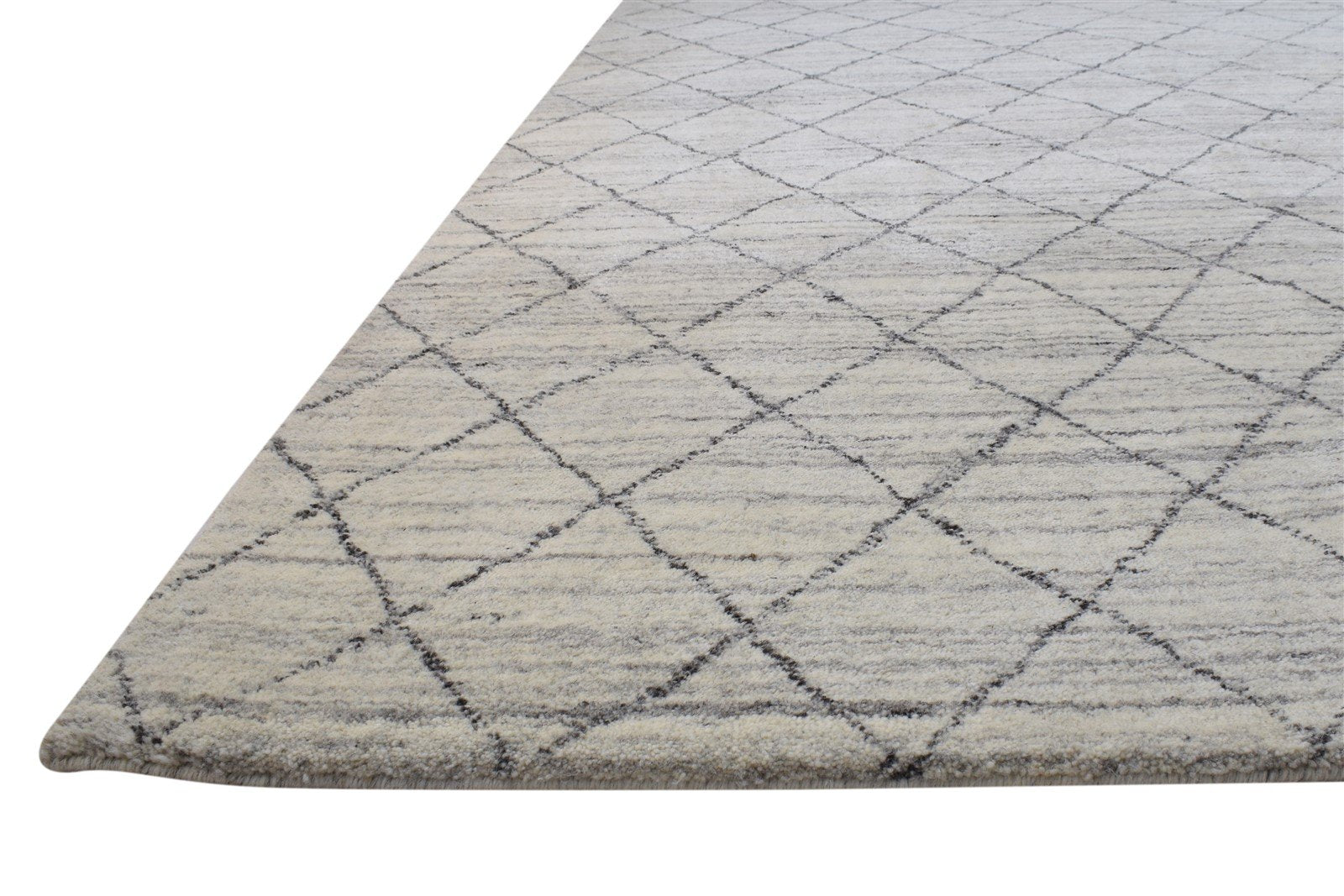 Handloom Sand Wool Rug 5' X 8' Modern Moroccan Diamond Room Size Carpet   7864229626005